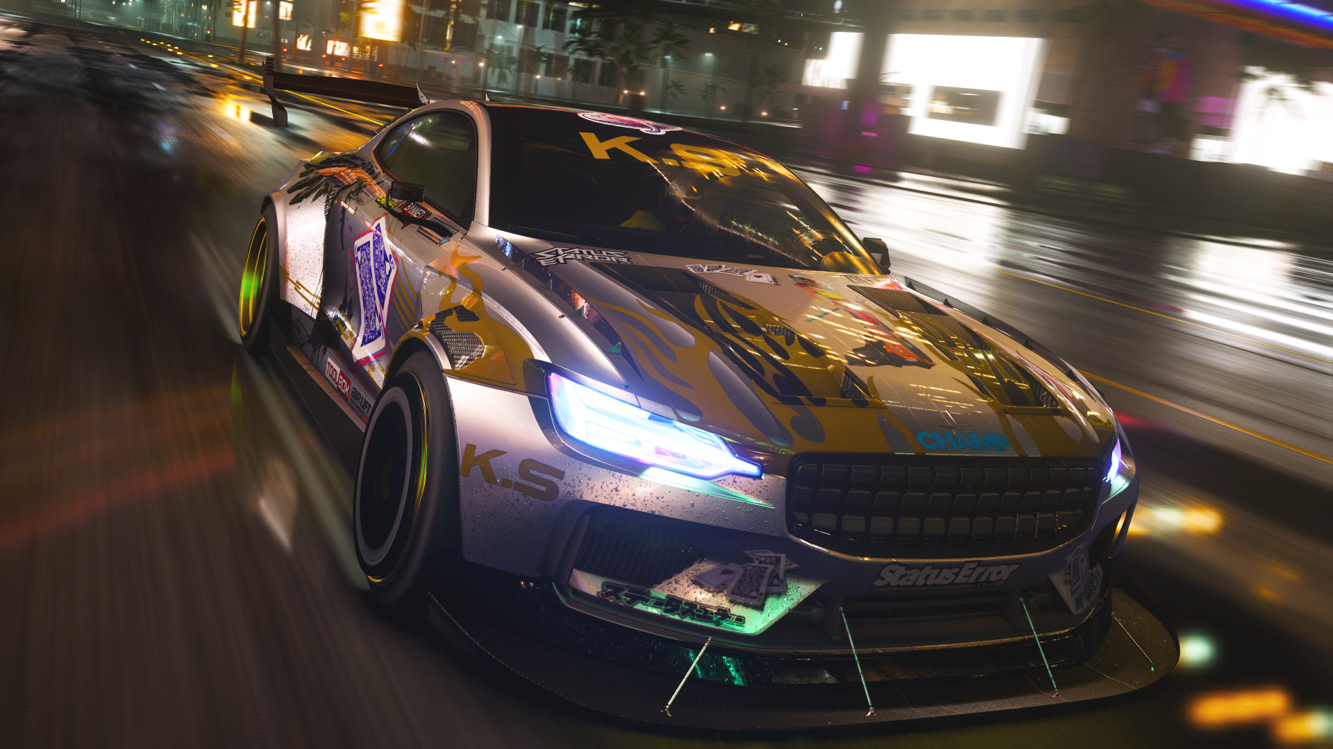 General 1920x1080 Need for Speed: Heat Need for Speed EA Games car video game car race cars 4K gaming neon custom-made headlights CGI video games Polestar
