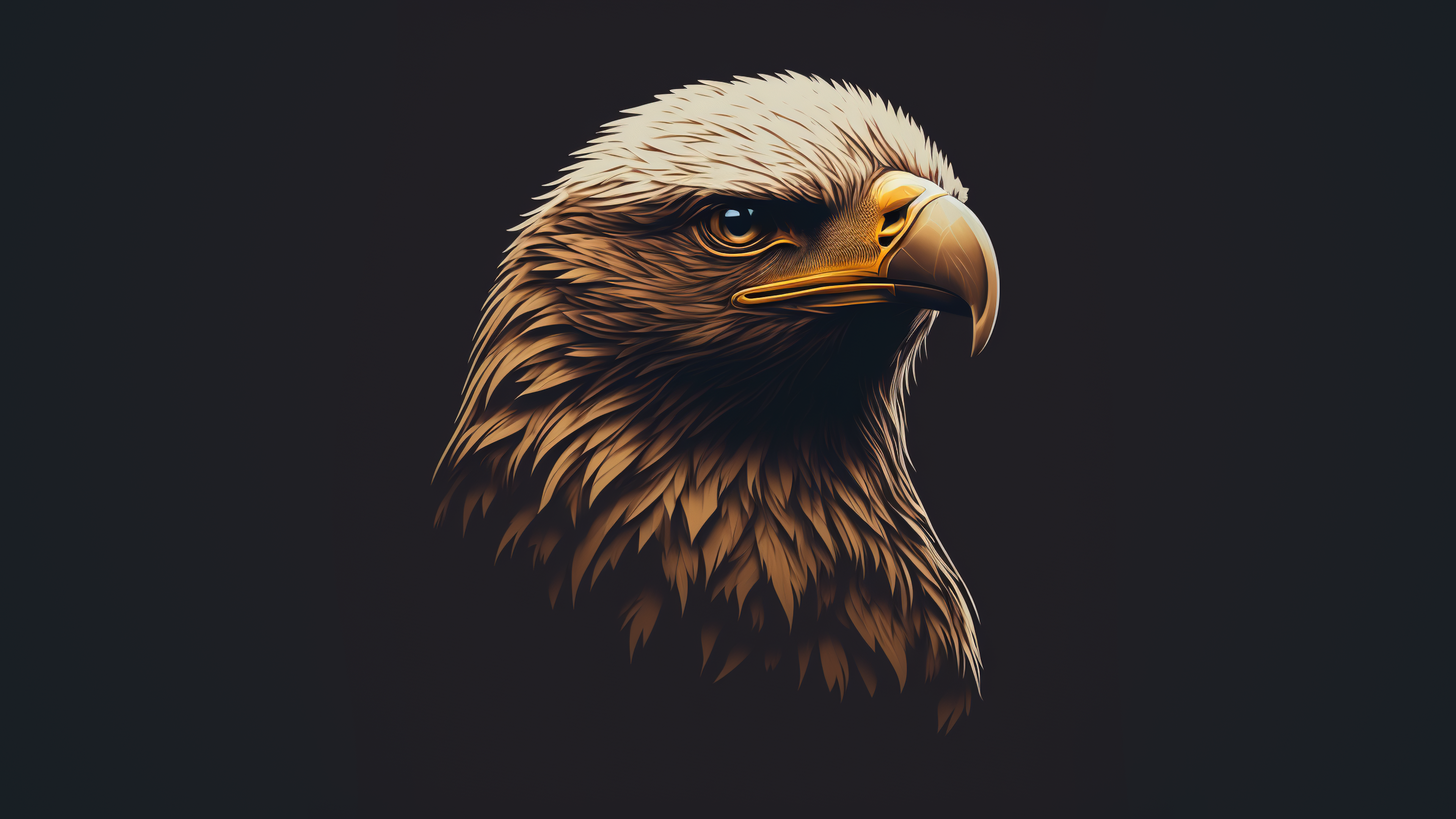 General 3840x2160 eagle animals AI art simple background