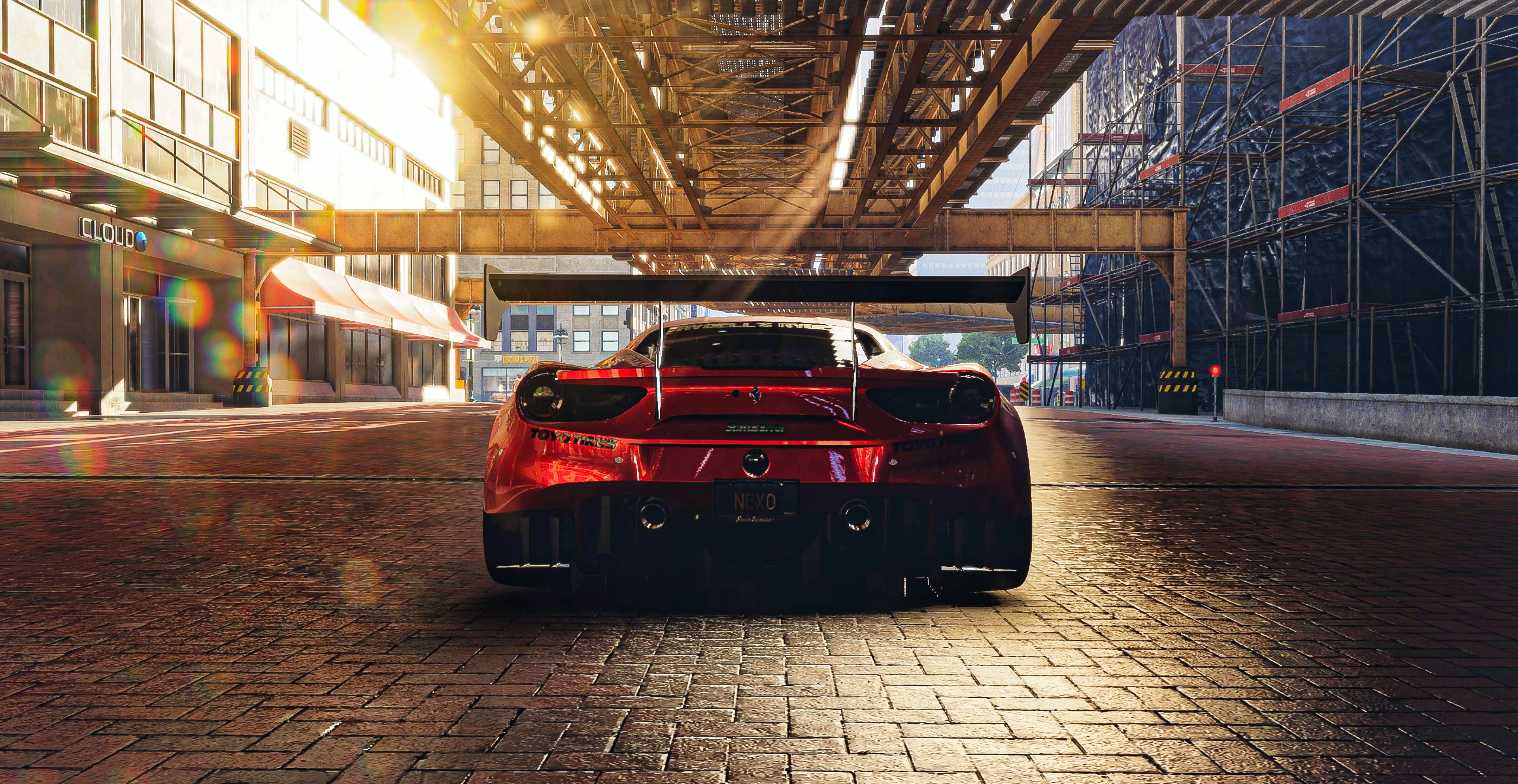 General 3840x1985 Need for Speed Need for speed Unbound edit CGI race cars car park car 4K gaming video game characters EA Games video games Criterion Games taillights lights