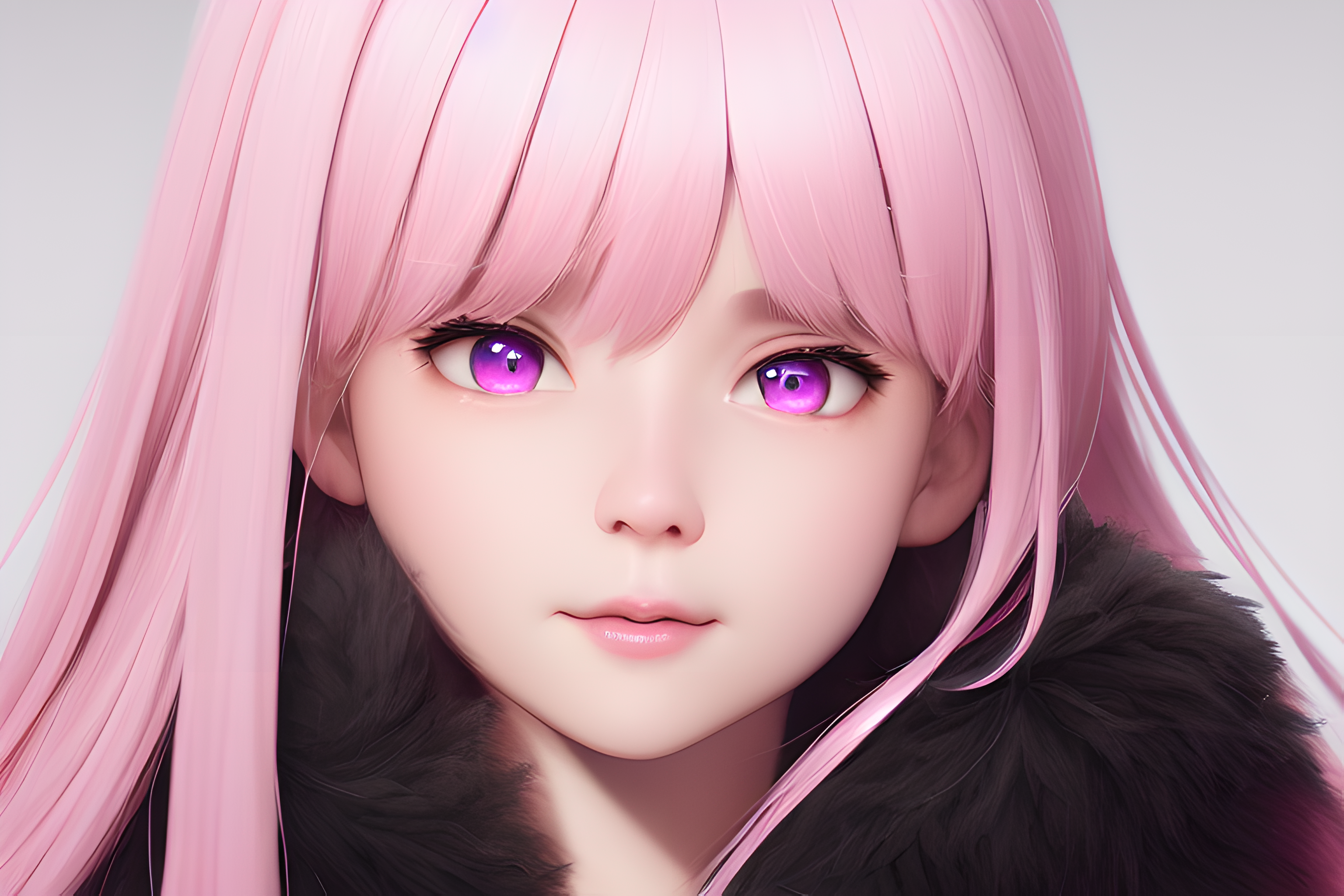 Anime 3072x2048 pink hair anime girls AI art Stable Diffusion