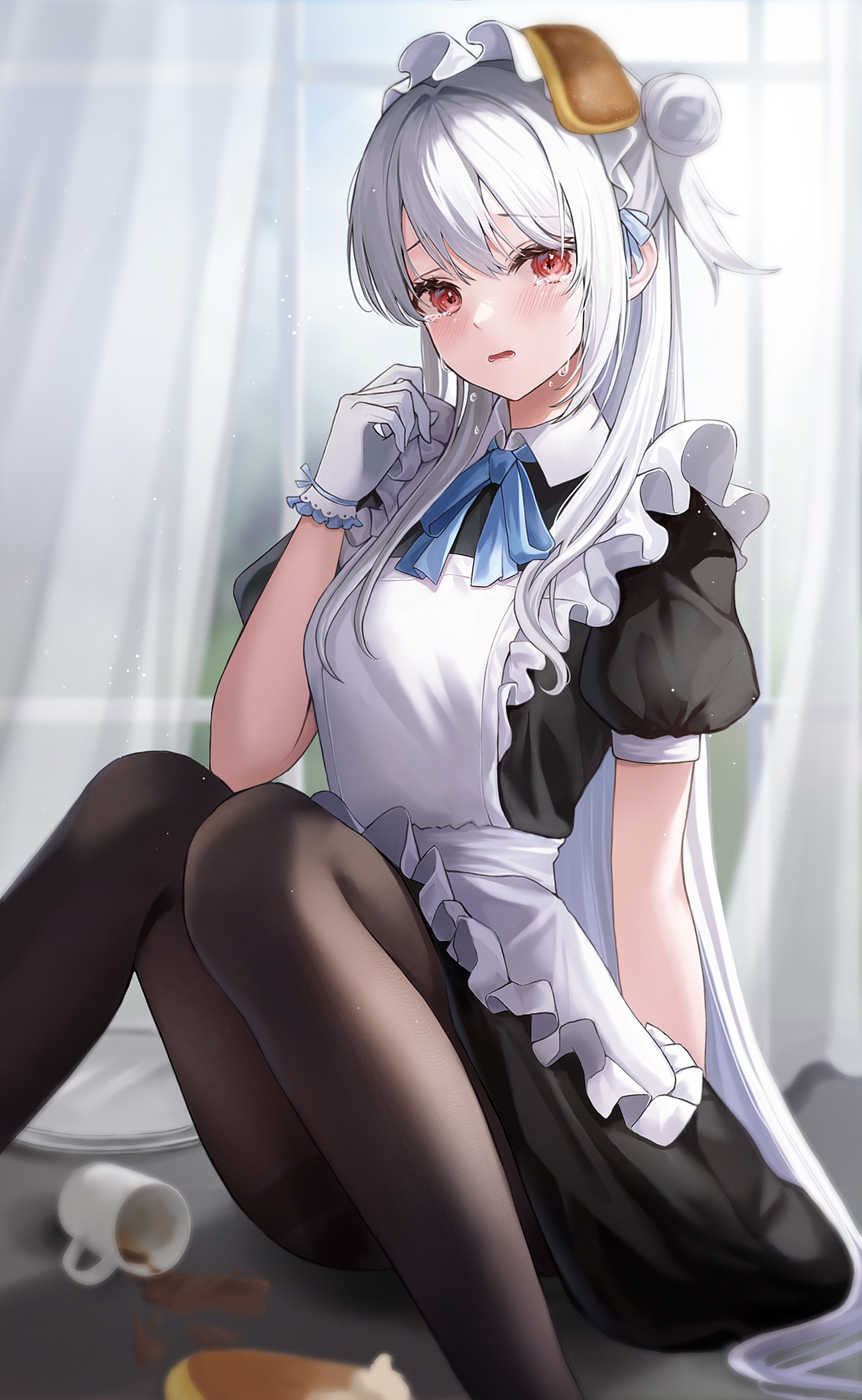 Anime 1300x2111 anime anime girls maid maid outfit gloves portrait display