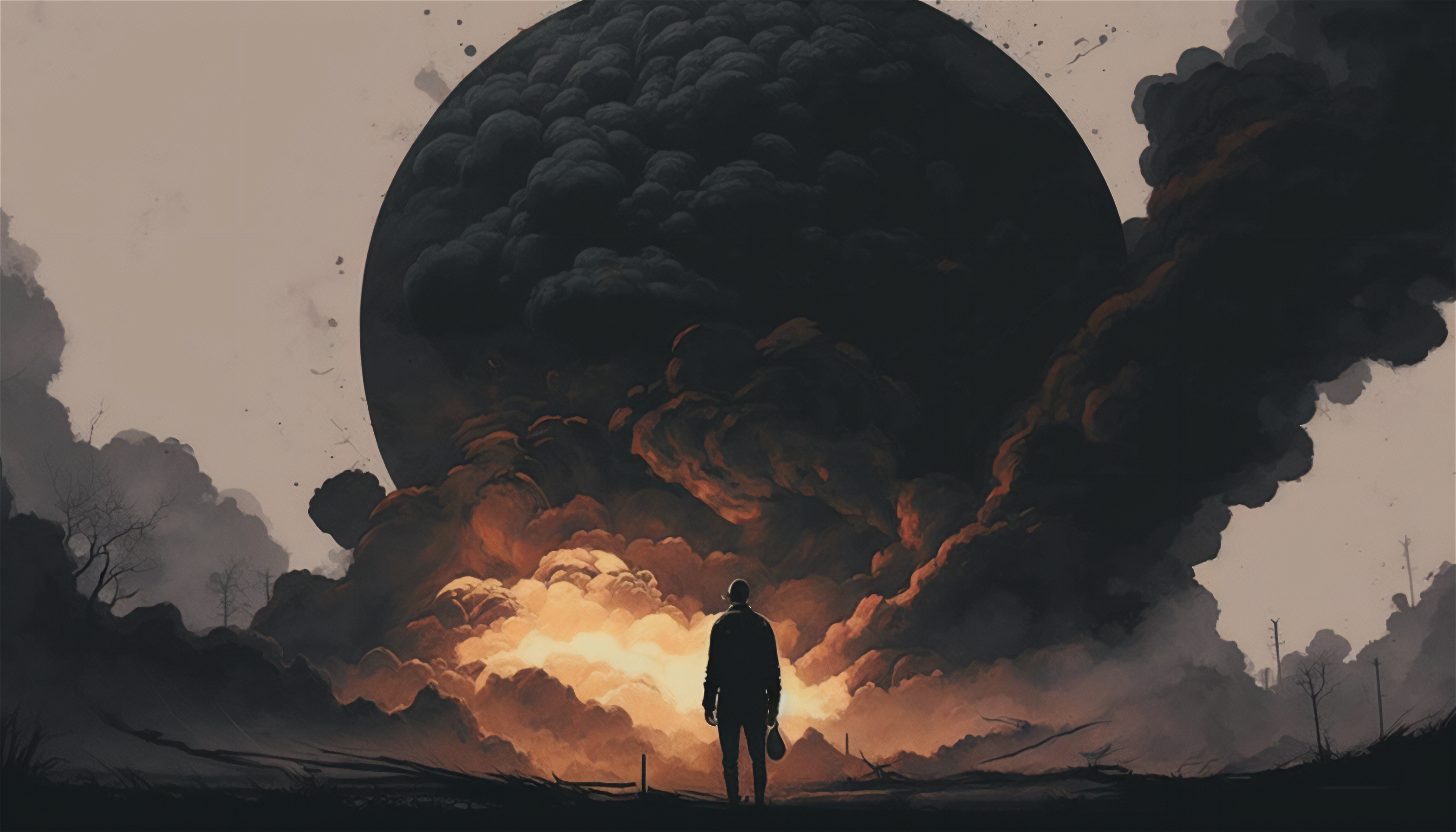 General 3136x1792 AI art apocalyptic illustration clouds