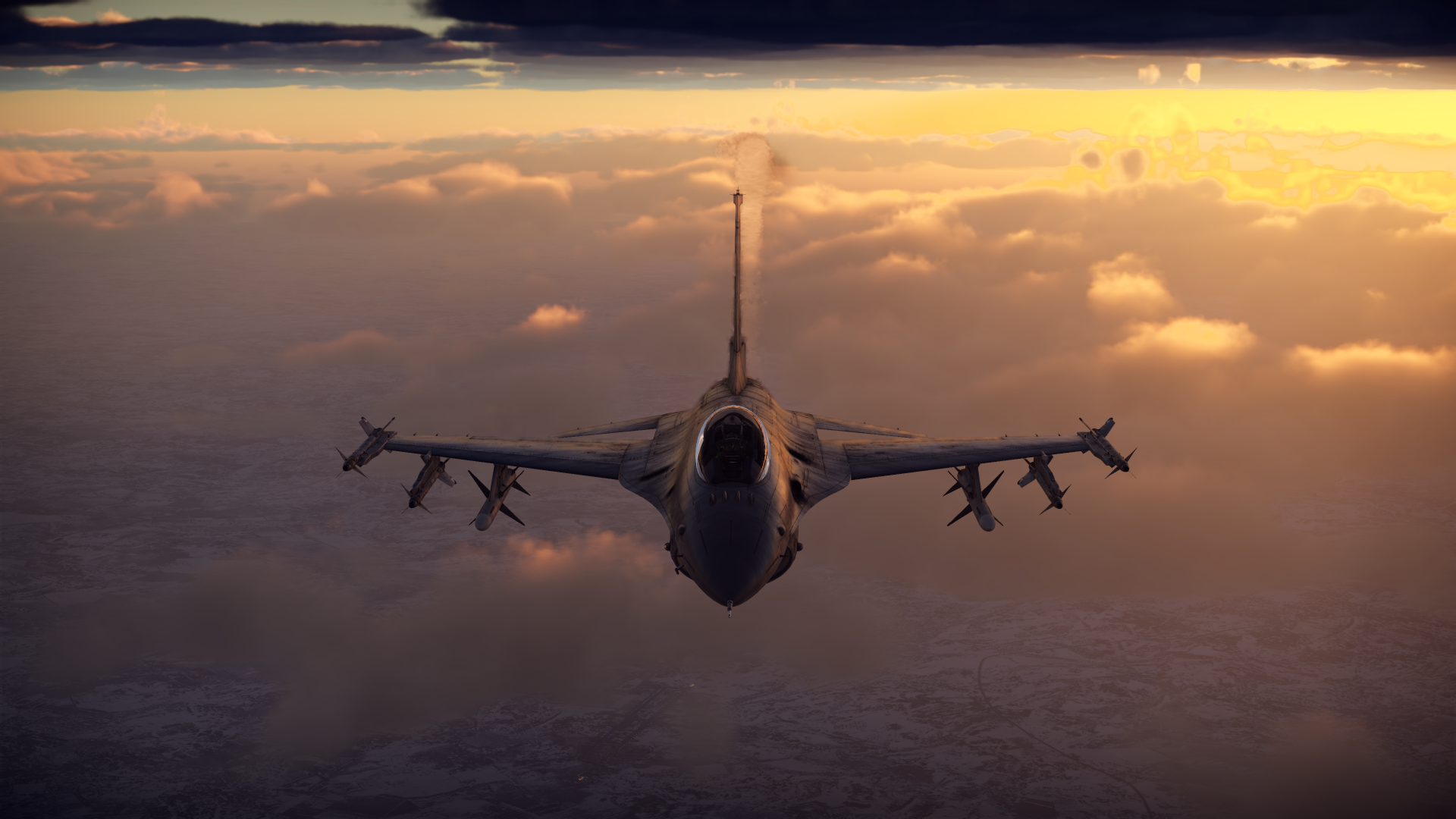 General 1920x1080 General Dynamics F-16 Fighting Falcon Taiwanese Air Force jet fighter airplane sunset video games clouds sky CGI sunset glow aircraft screen shot