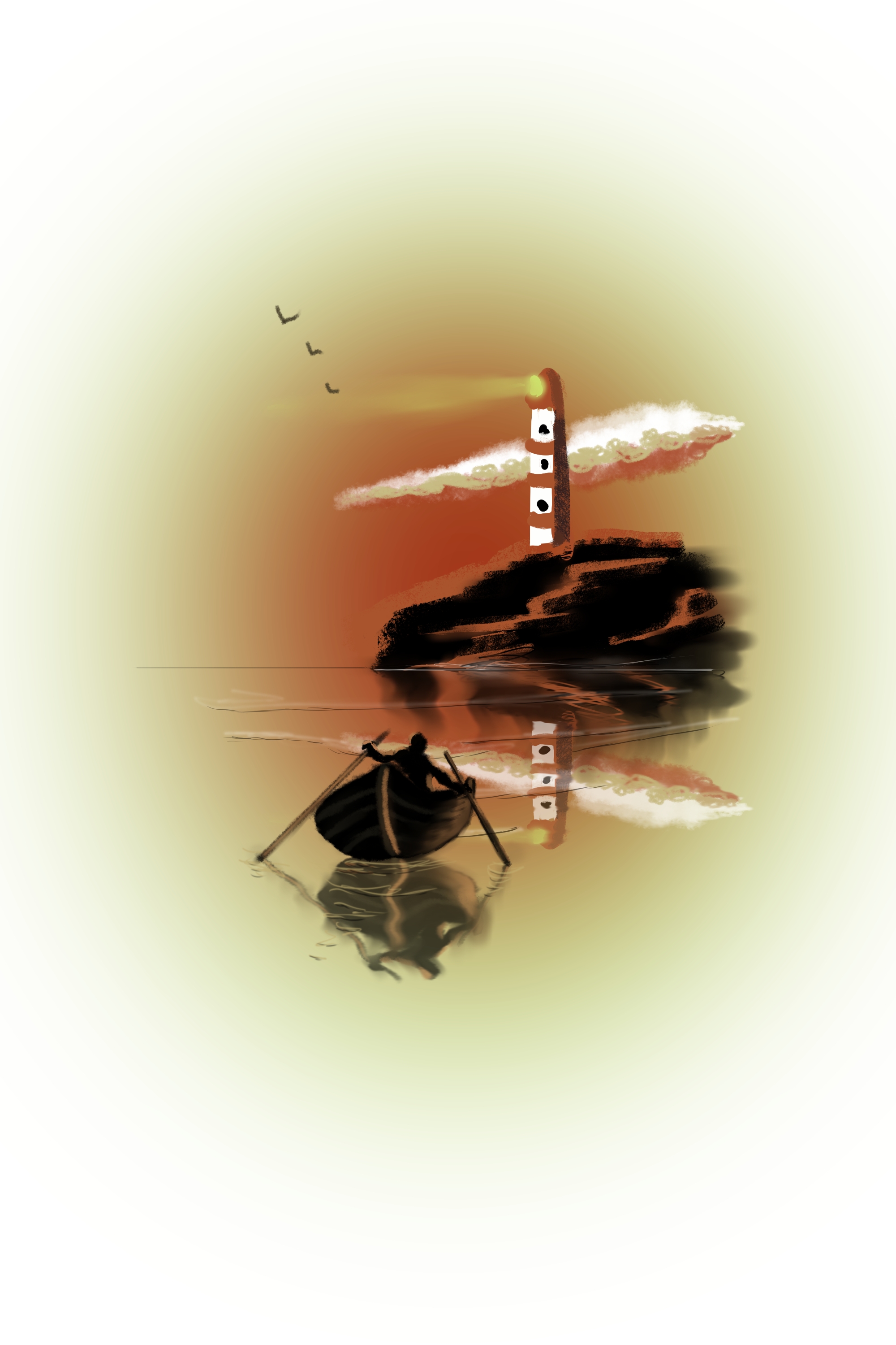 General 2000x3000 lighthouse boat water clouds birds sunset sea