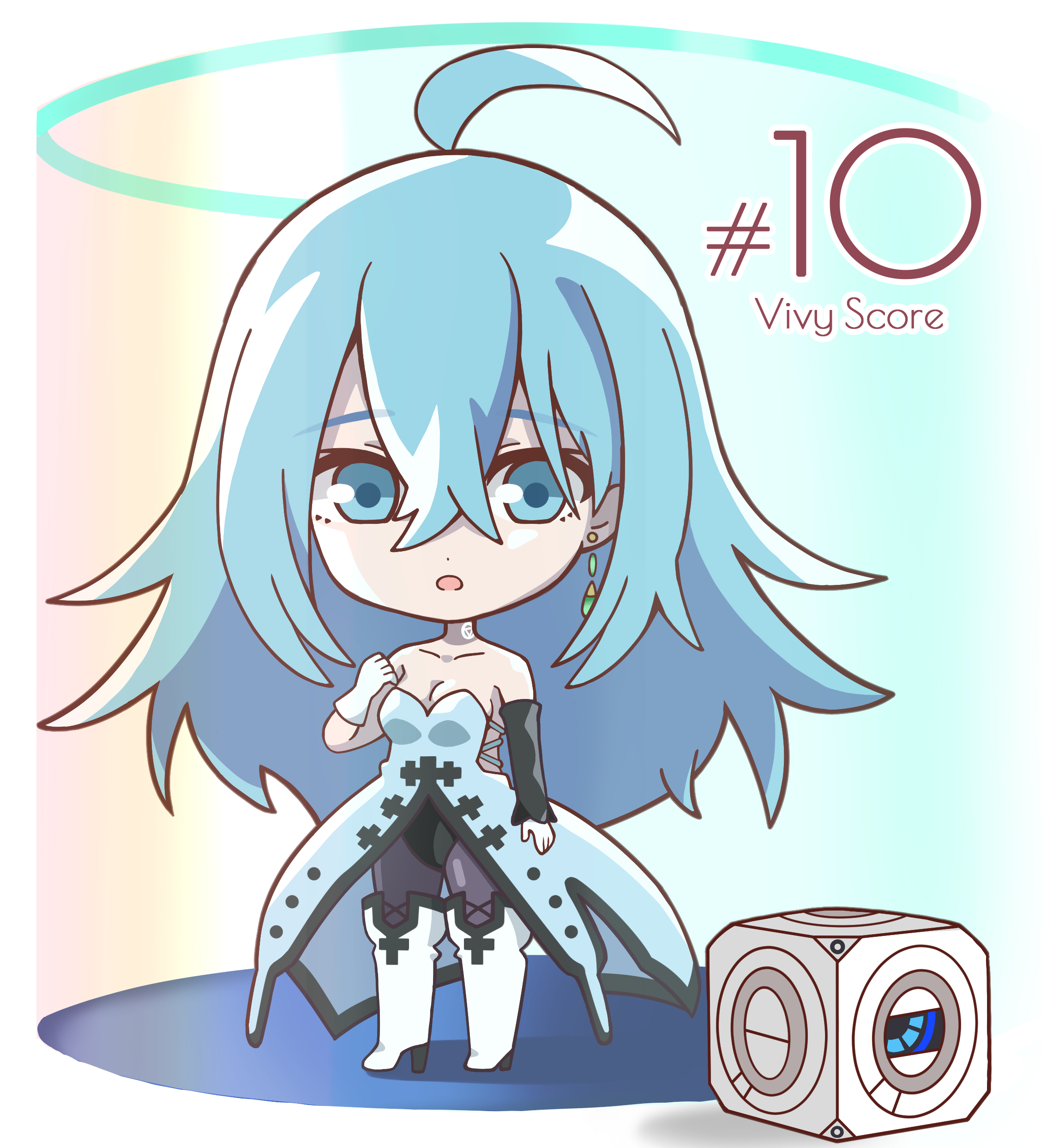 Anime 2255x2485 Vivy Vivy: Fluorite Eye’s Song robot anime girls cyan hair aqua eyes Hiromu Hayase