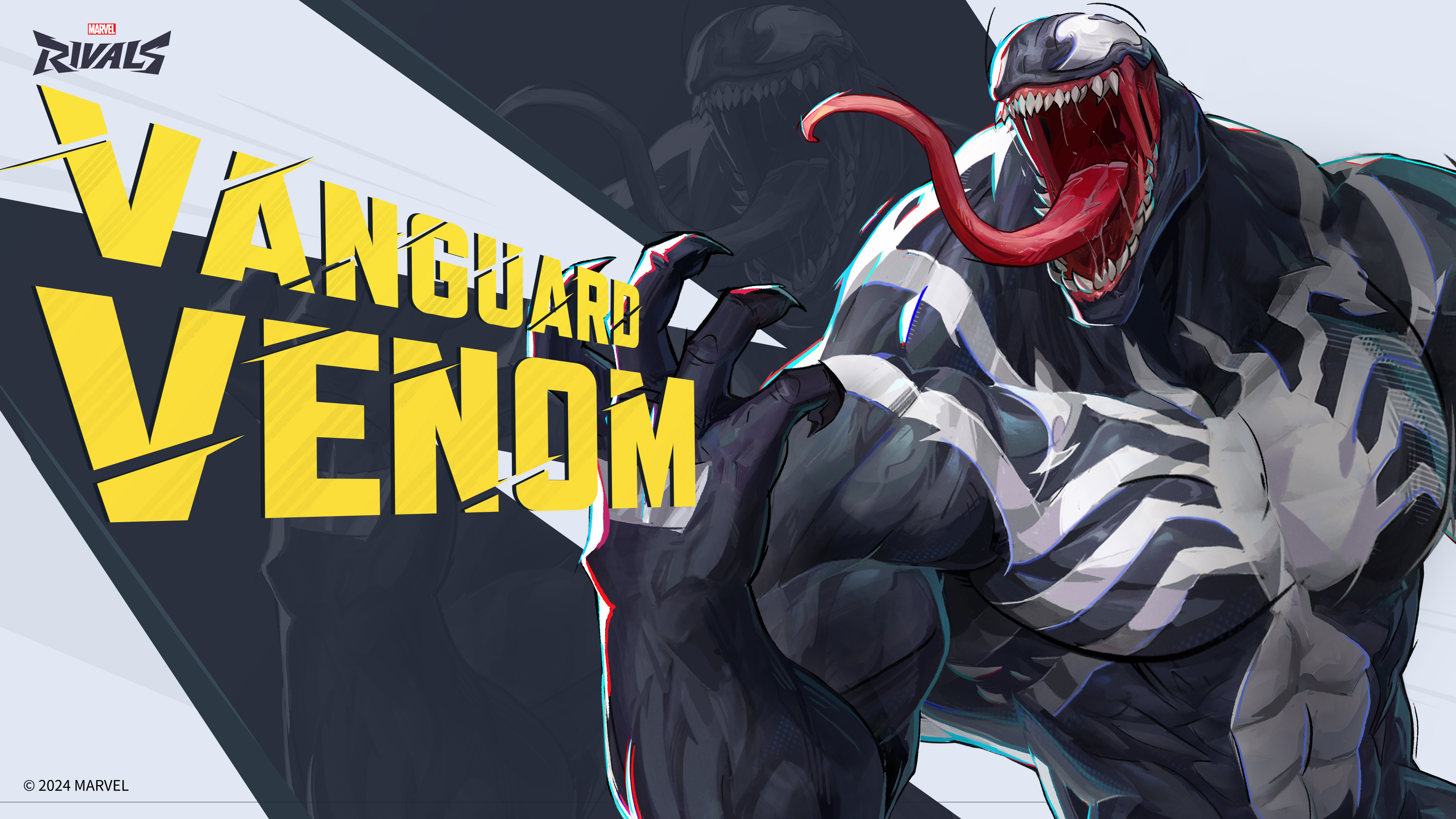 General 3840x2160 Marvel Rivals video game art comic character Venom video game characters text