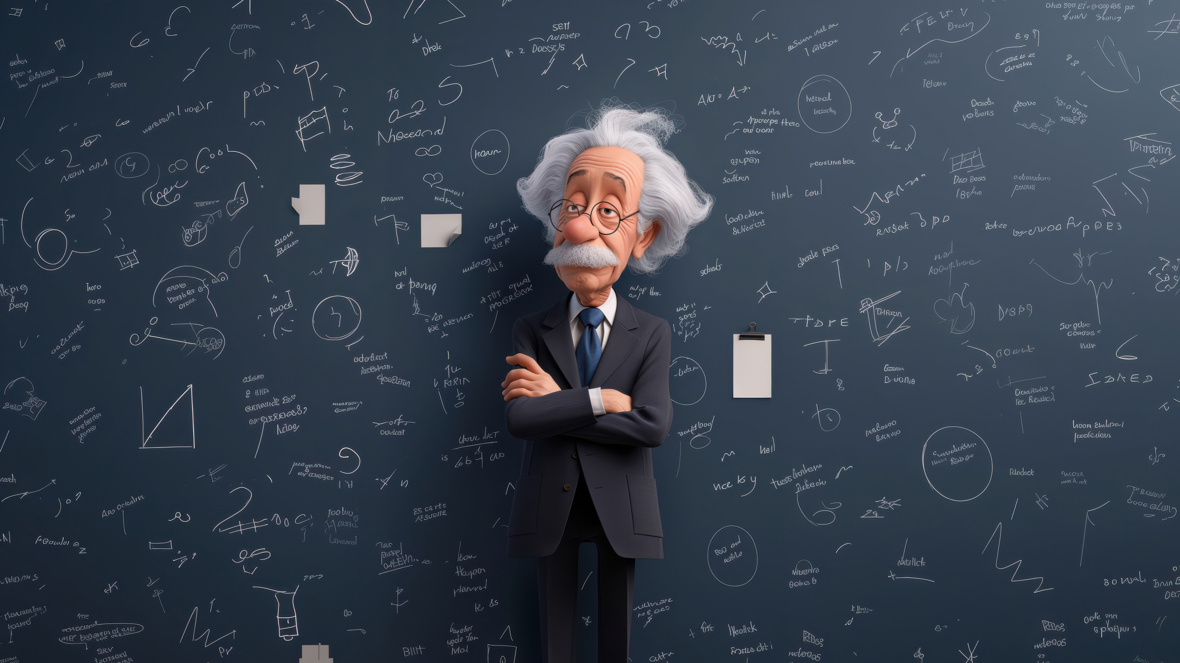 General 3840x2160 Albert Einstein artwork scientists AI art