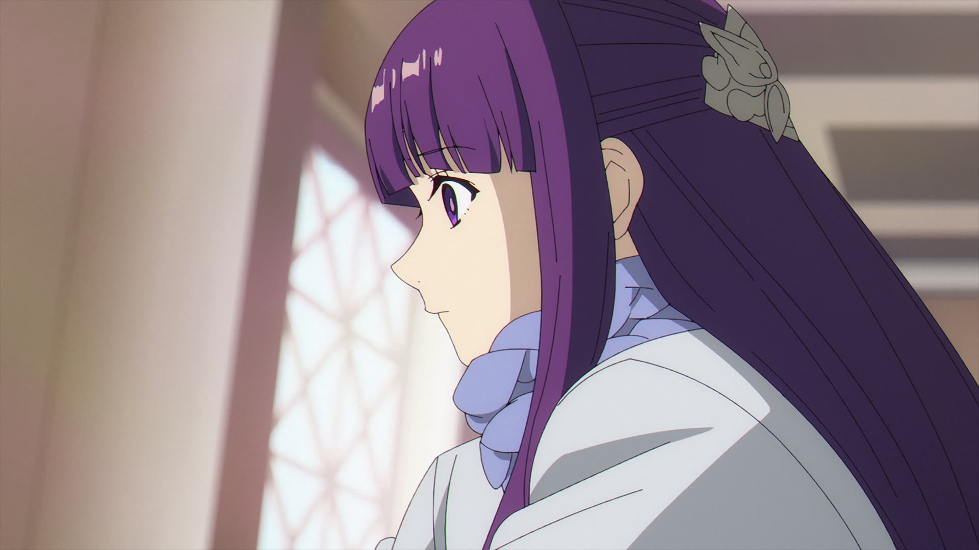 Anime 1920x1080 Sousou No Frieren Mages side view Fern (Sousou No Frieren) purple hair profile Anime screenshot