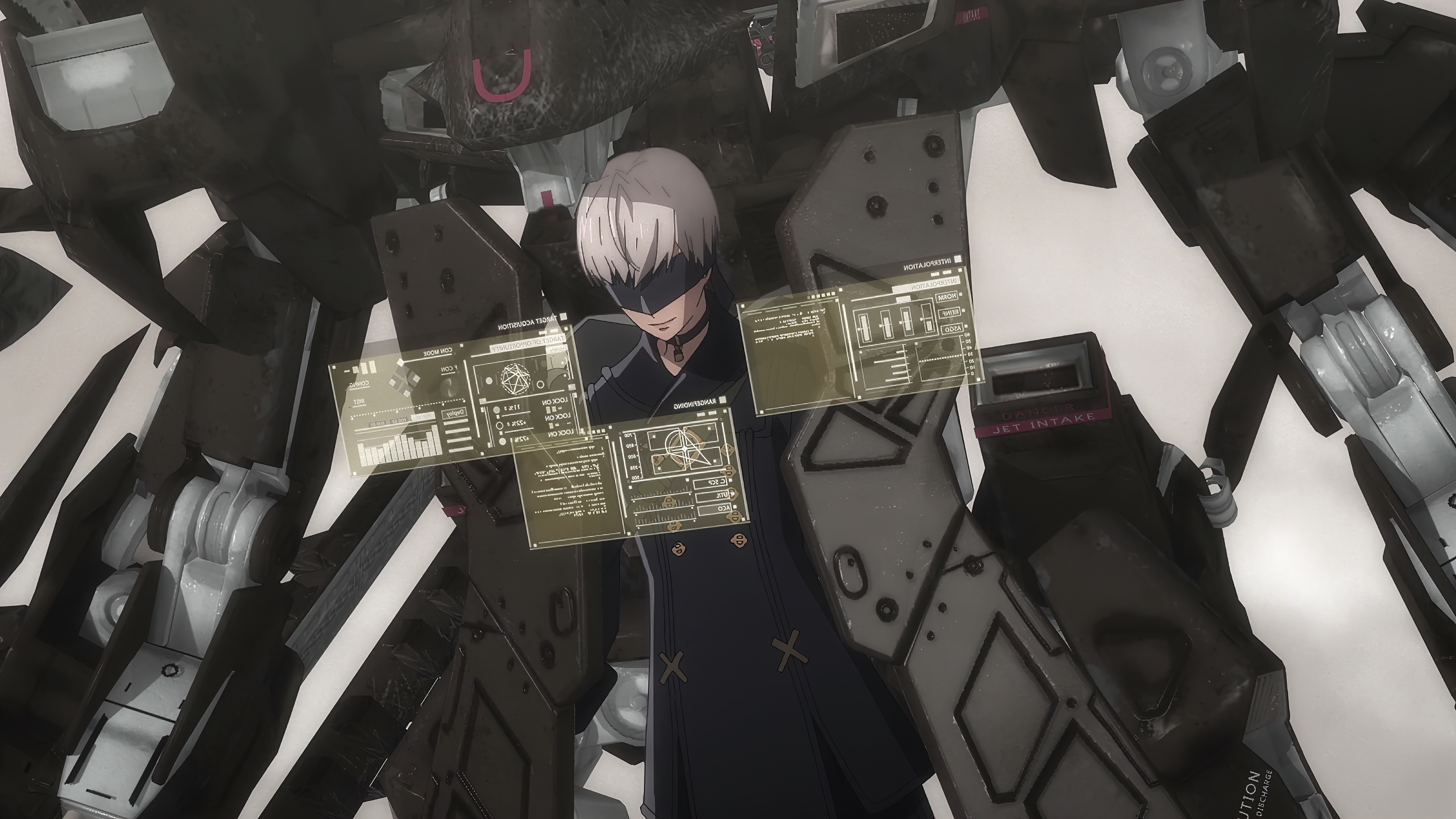 Anime 3840x2160 anime Nier: Automata 4K 9S (Nier: Automata) anime screenshot blindfold anime boys mechs