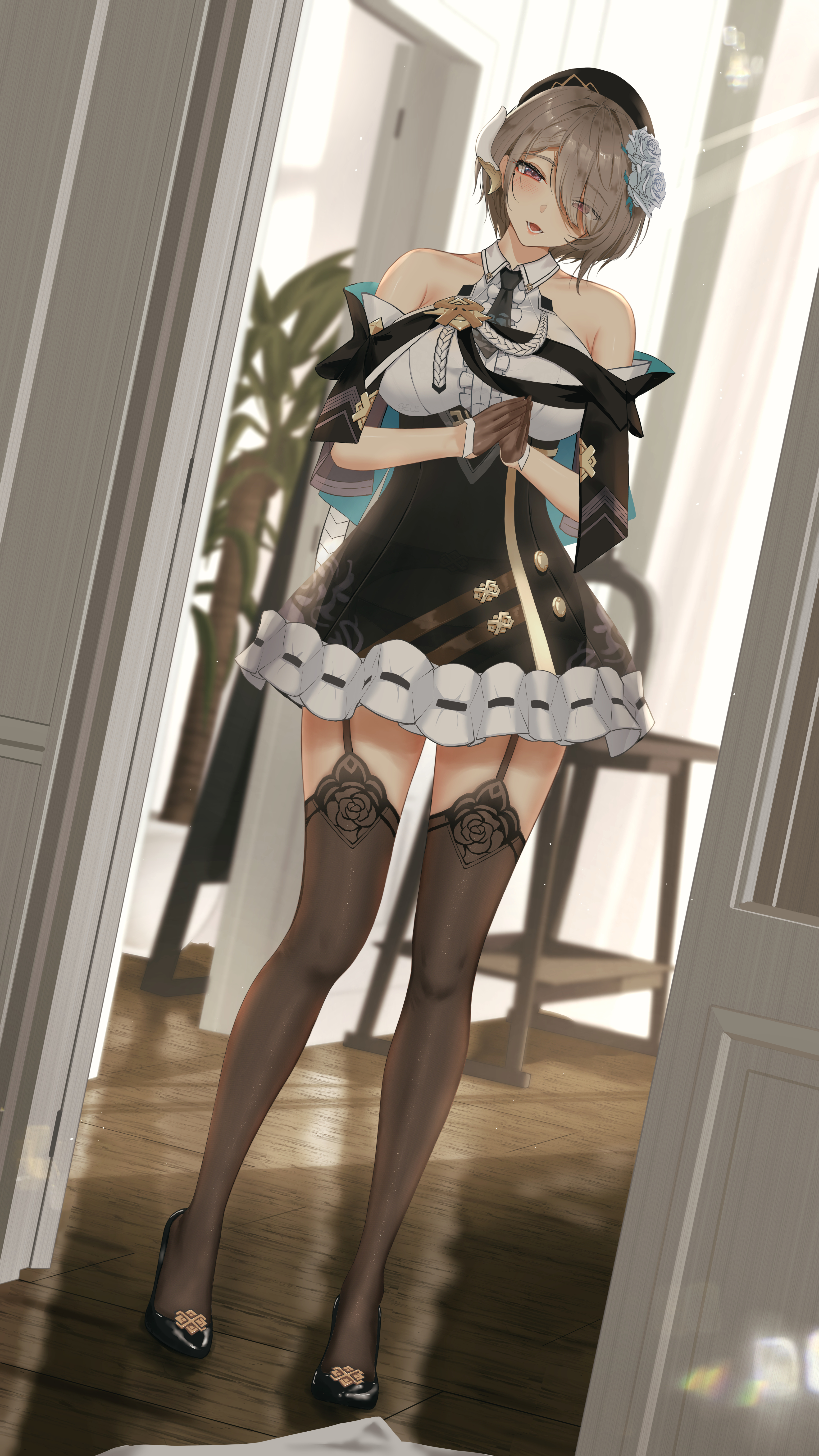 Anime 3456x6144 anime girls maid maid outfit stockings Honkai Impact 3rd Rita Rossweisse Honkai Impact