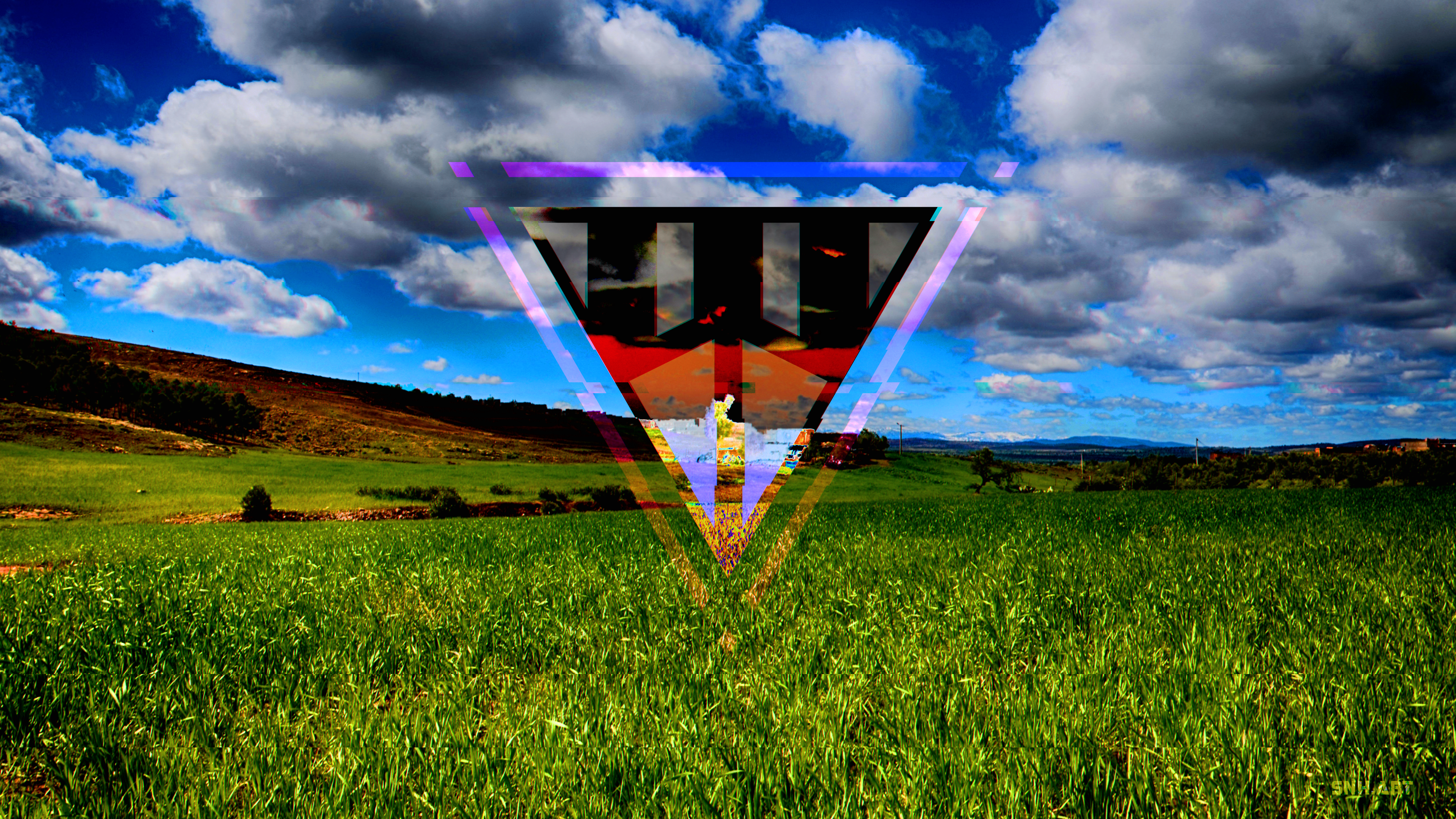 General 4820x2712 sky blue plains triangle psychedelic