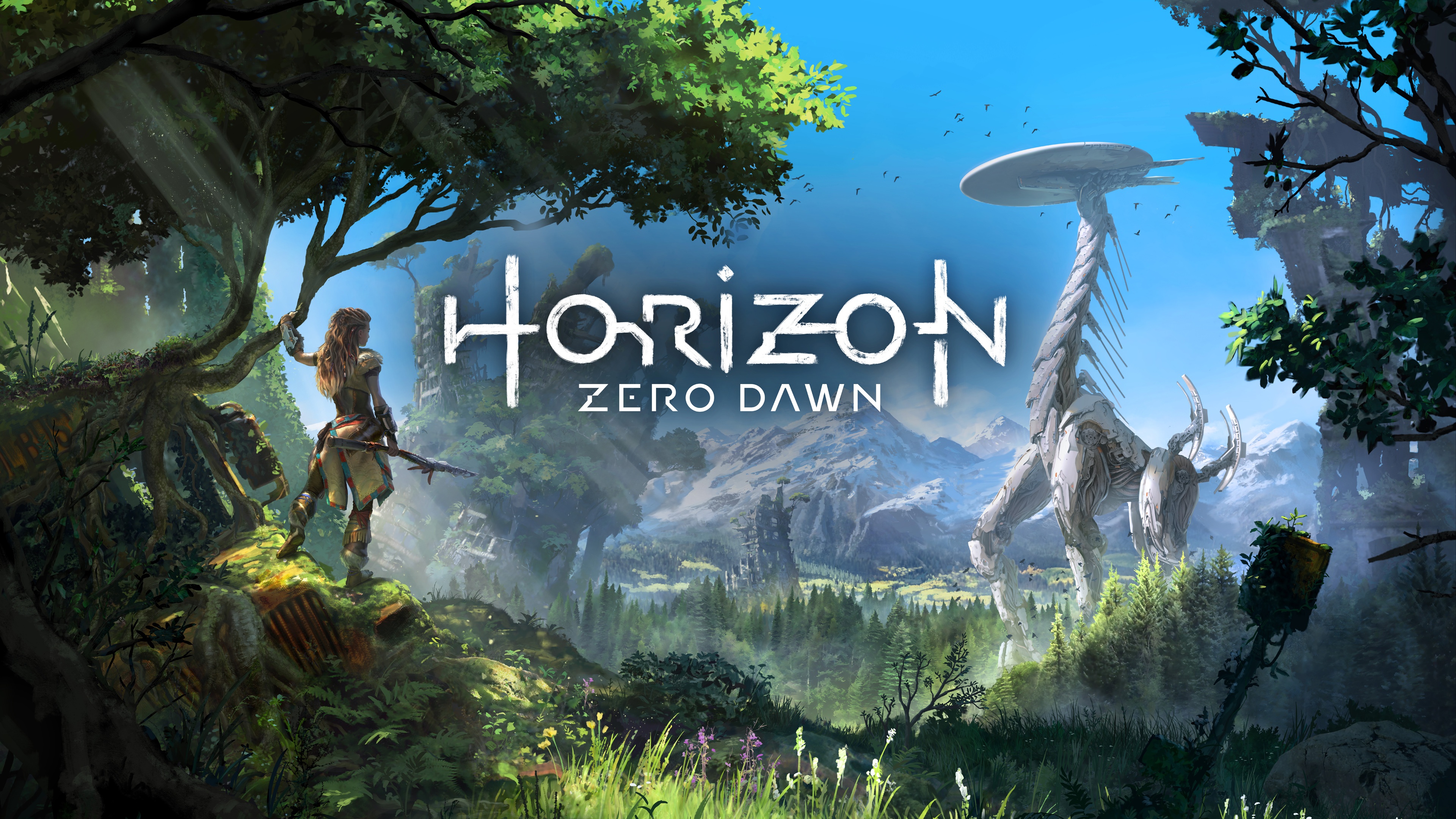 General 3840x2160 Horizon: Zero Dawn video games nature landscape guerrilla games Tallneck Aloy video game characters