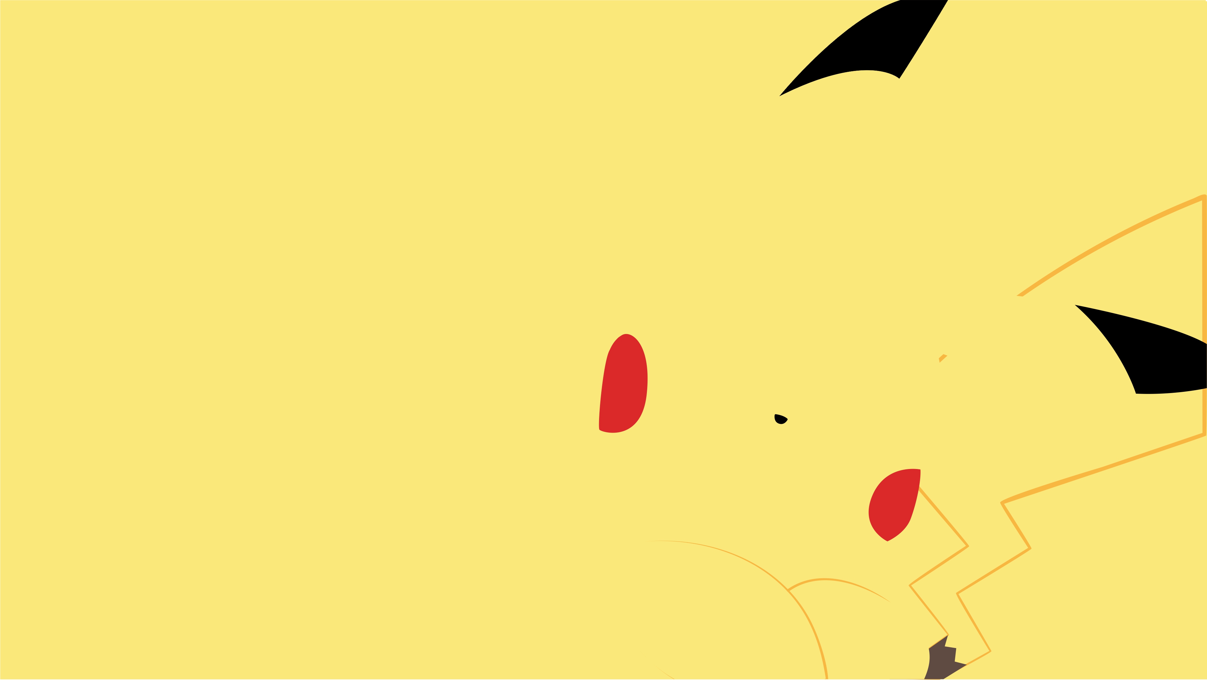 Anime 3840x2166 Pikachu Pokémon anime minimalism yellow background yellow