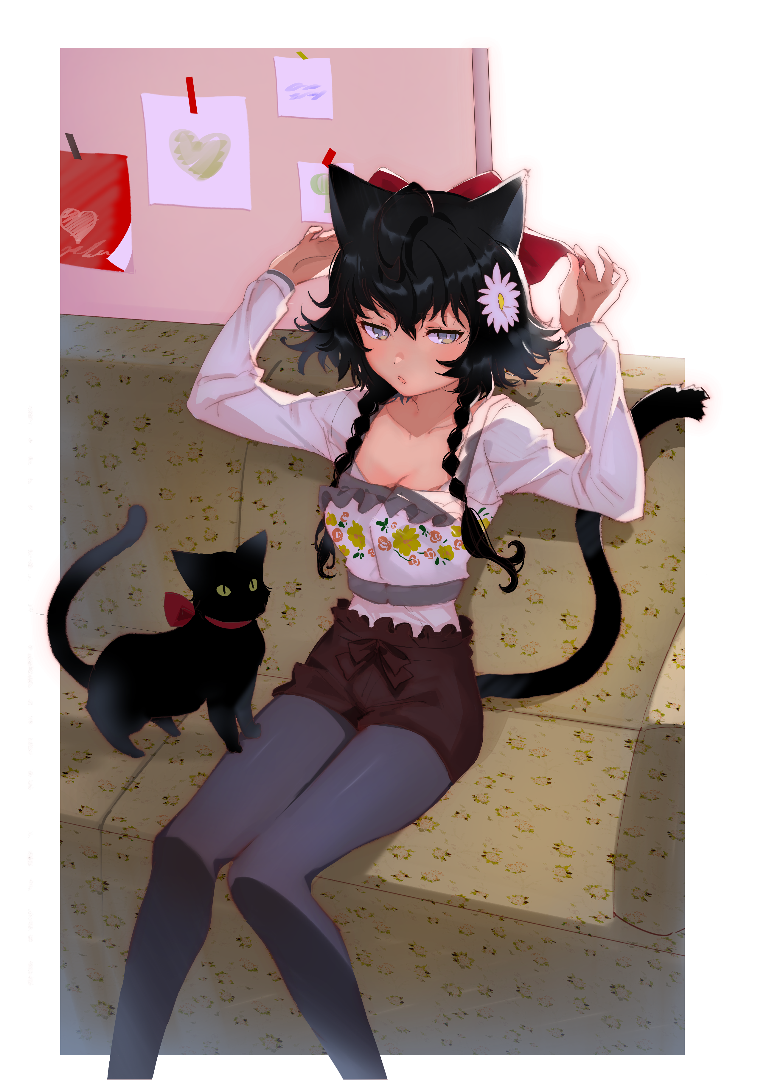 Anime 2591x3624 anime anime girls Arutera original characters cat girl cat ears