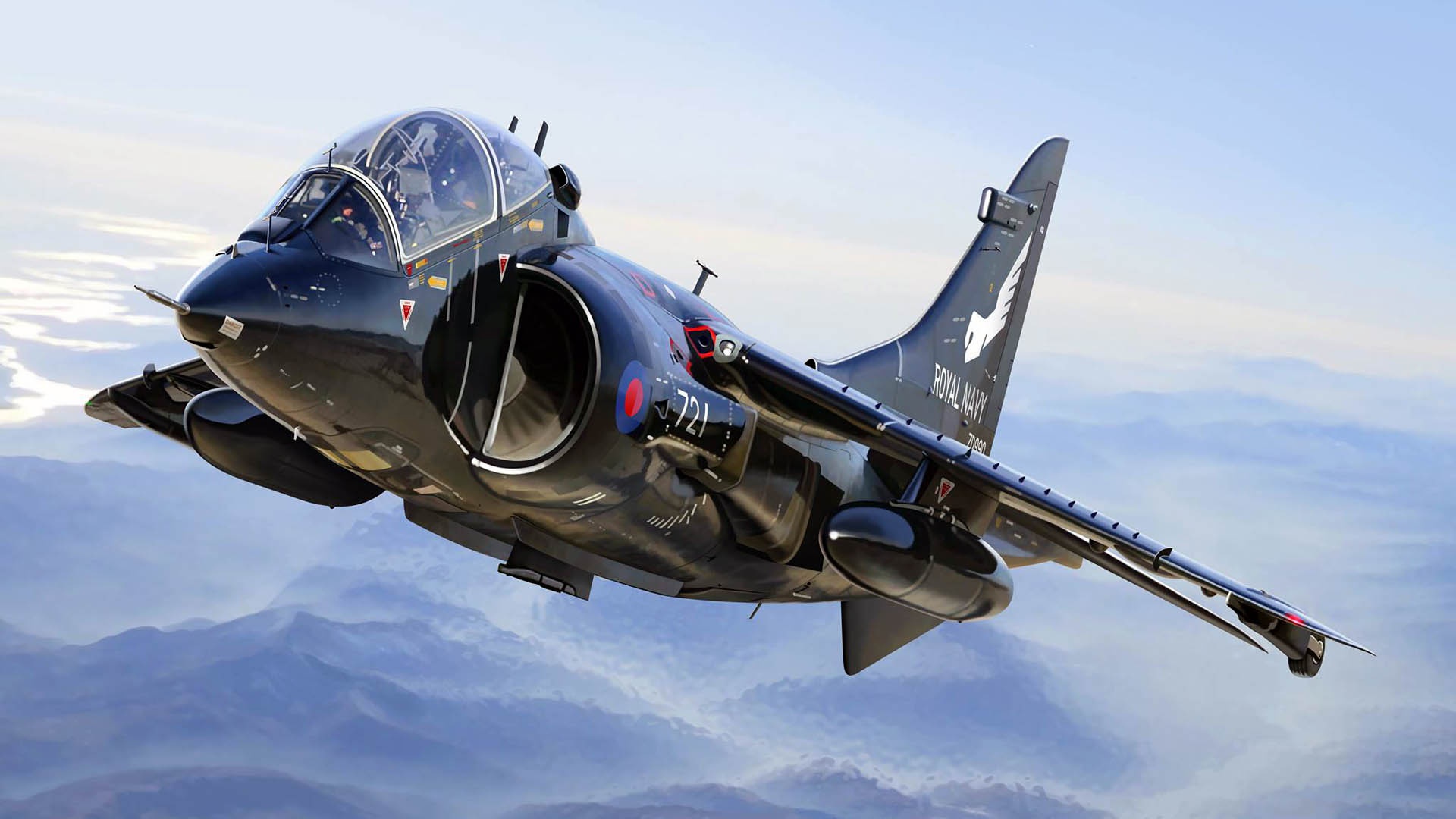 General 1920x1080 aircraft military military aircraft vehicle numbers AV-8B Harrier II McDonnell Douglas sky clouds military vehicle flying American aircraft pilot British aircraft