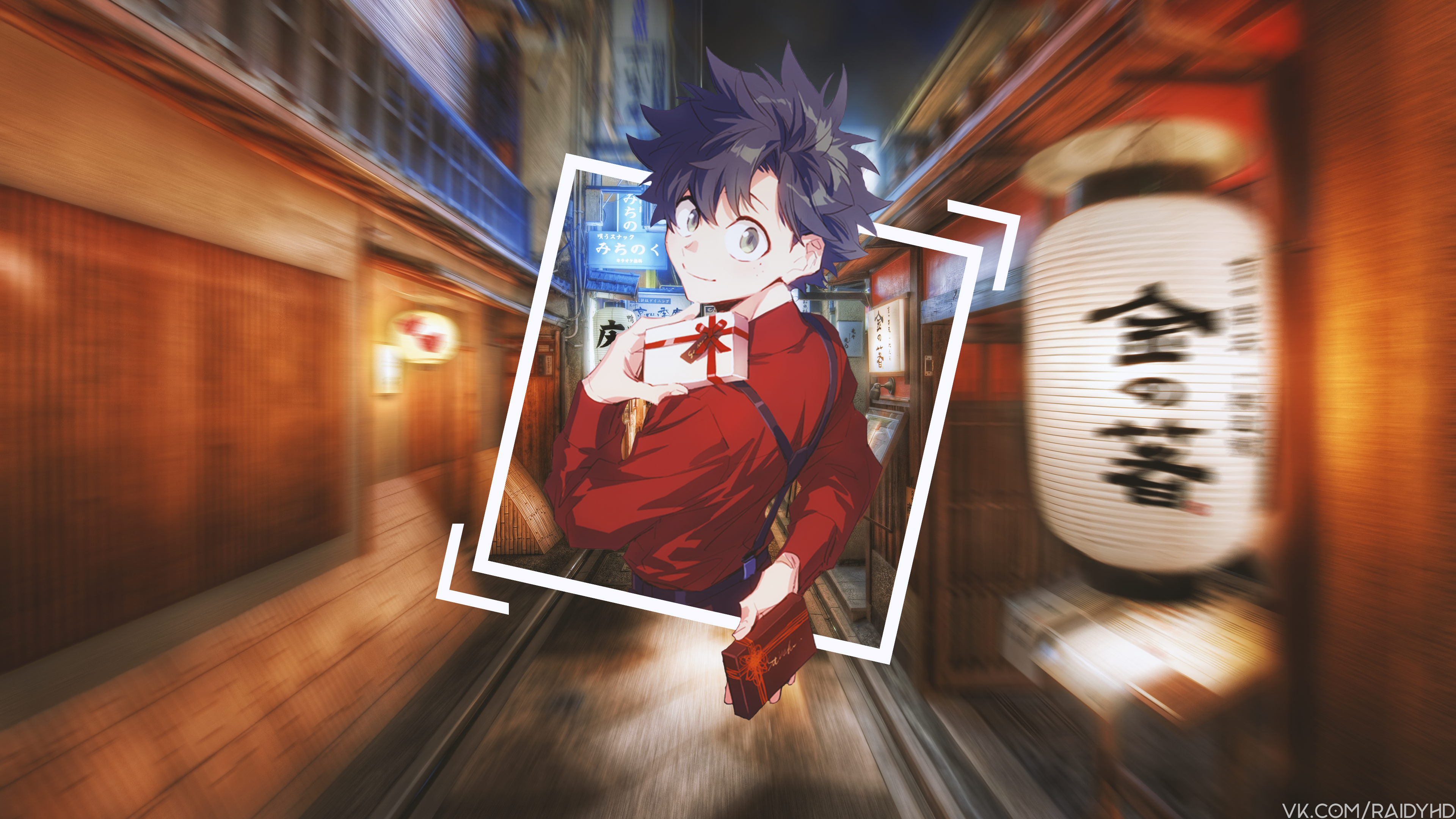 Anime 3840x2160 anime anime boys picture-in-picture Kyoto Japan Asia purple hair looking at viewer