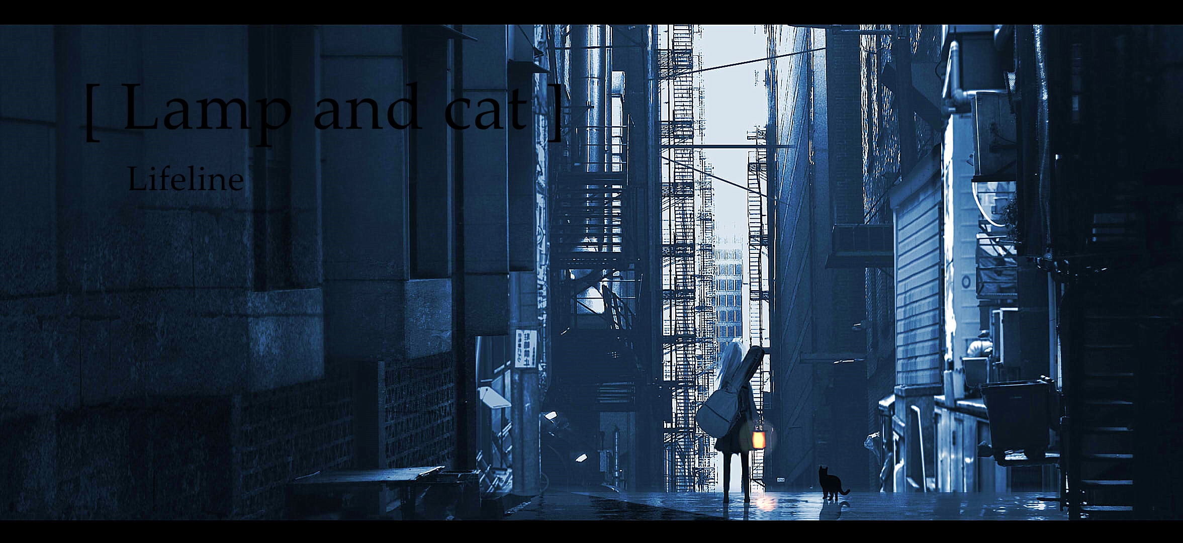 Anime 2353x1080 anime anime girls digital art artwork 2D portrait Lifeline lamp cats alleyway