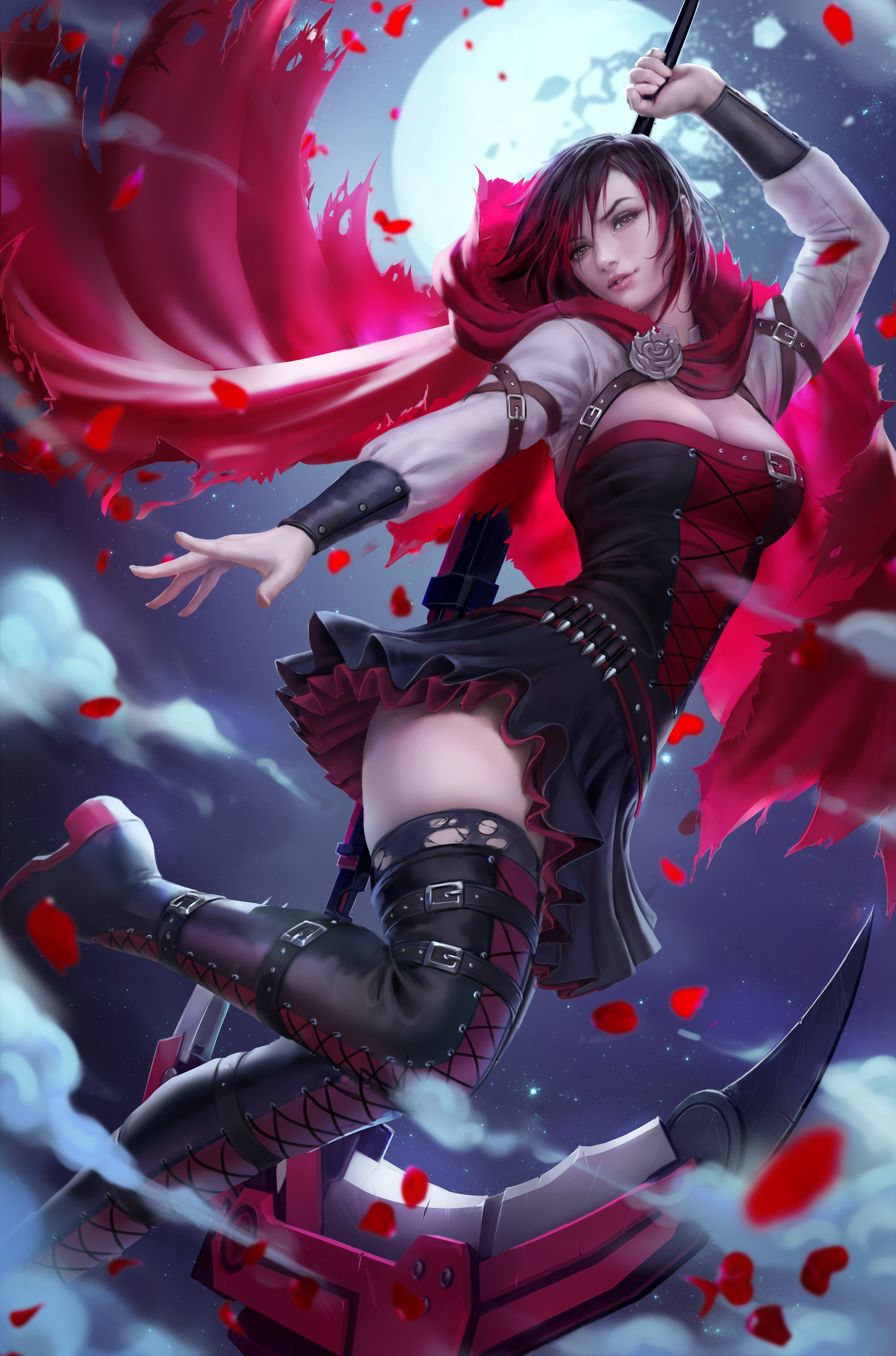 Desktop Wallpaper Beautiful, Anime Girl, Ruby Rose, Rwby, Art, Hd Image,  Picture, Background, D8f36f