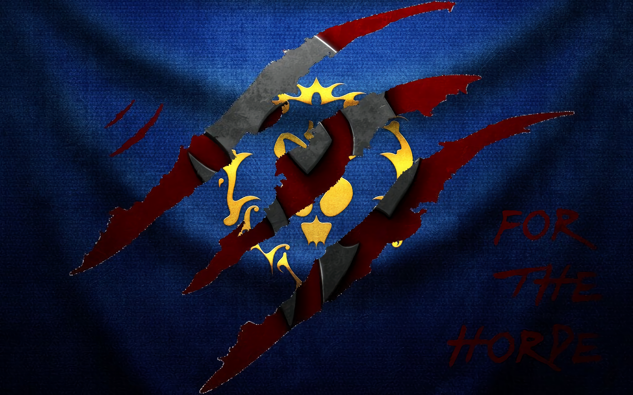 General 2048x1280 World of Warcraft Alliance horde flag banner claw marks graffiti vandalism