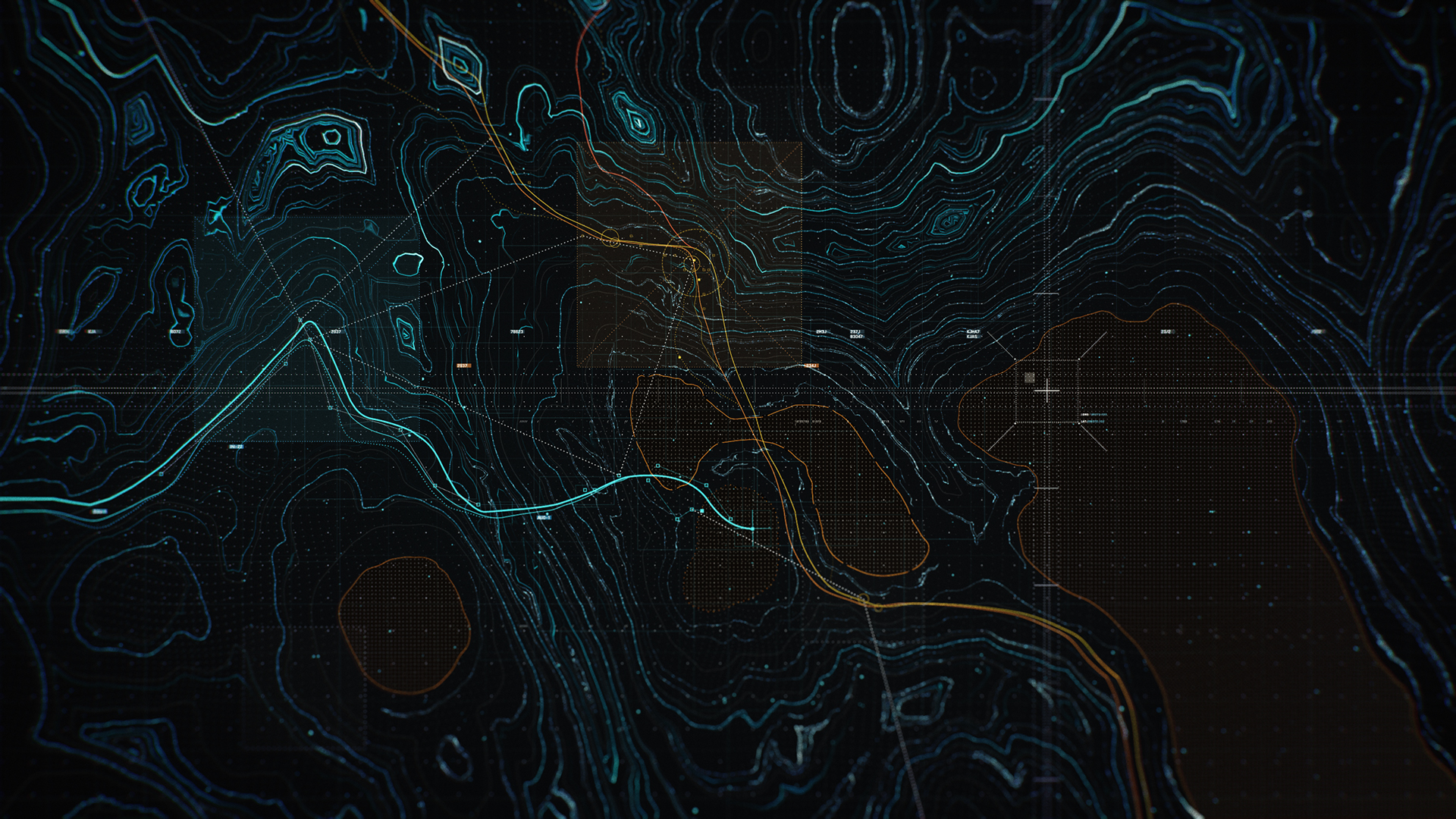 General 1920x1080 abstract digital art map radar lines blue