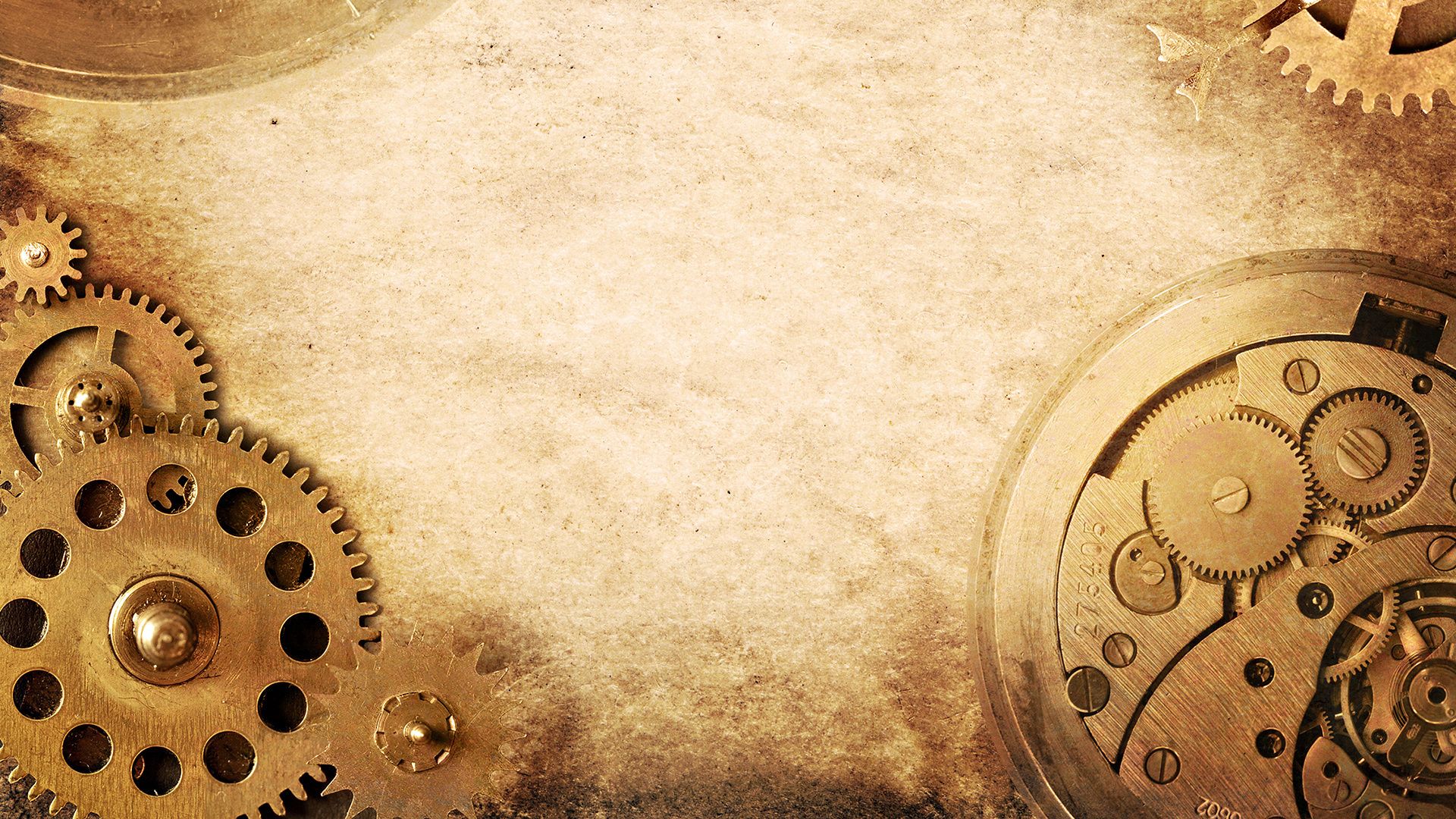 General 1920x1080 technology gears clockwork steampunk screw watch minimalism simple background