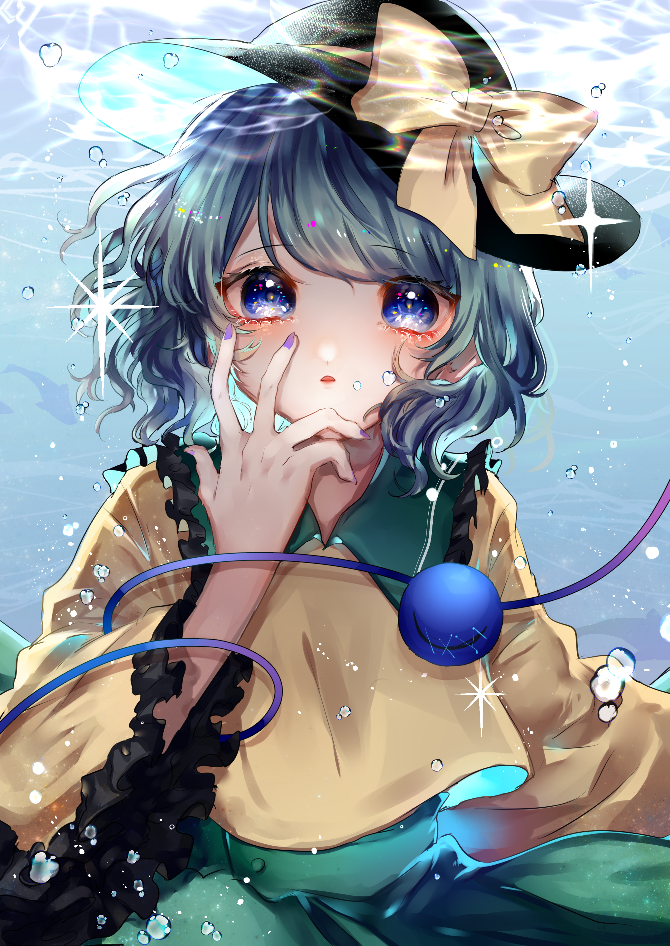 Anime 2149x3035 anime anime girls water blue eyes Touhou Komeiji Koishi