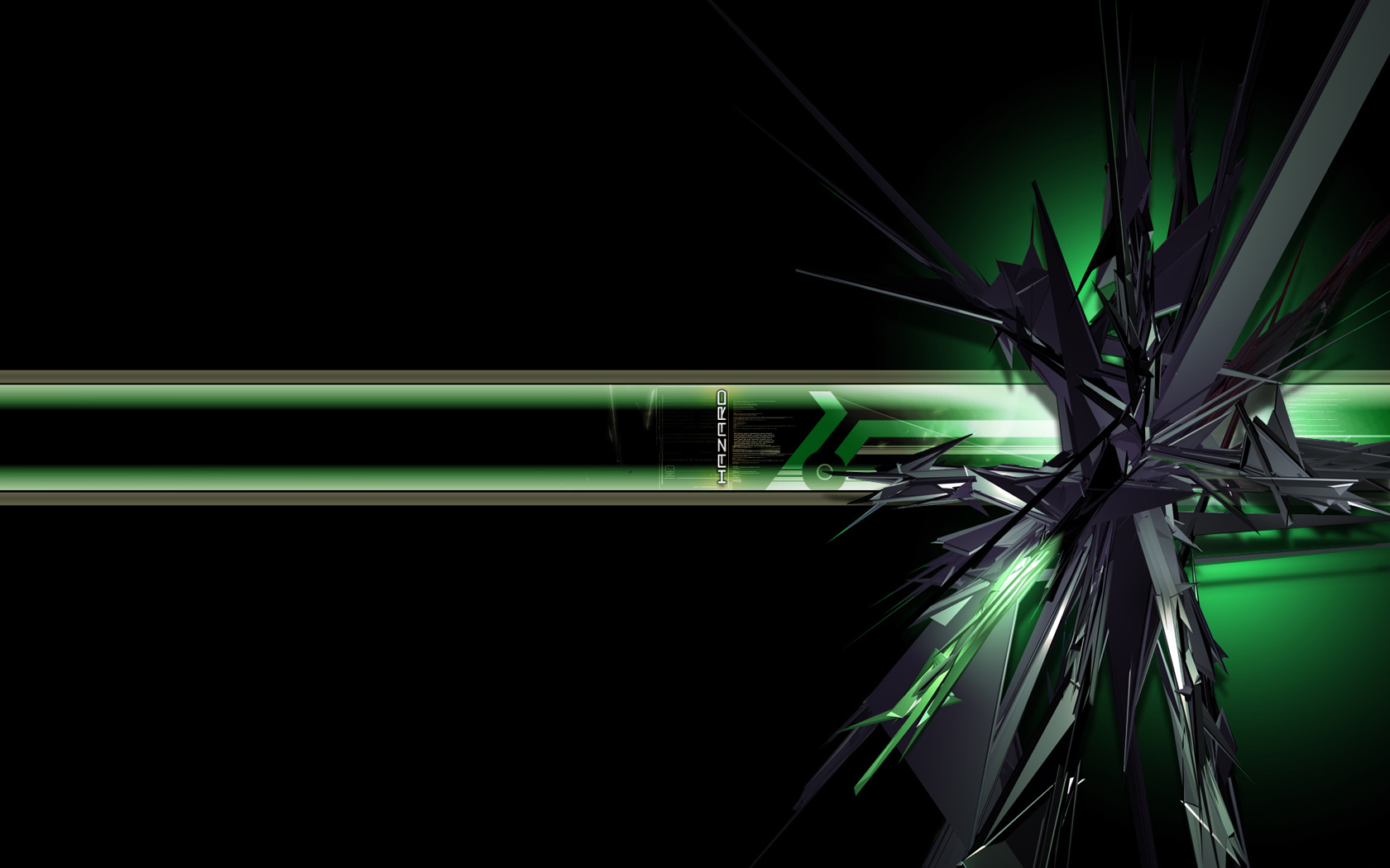 General 1680x1050 abstract 3D Abstract dark background green
