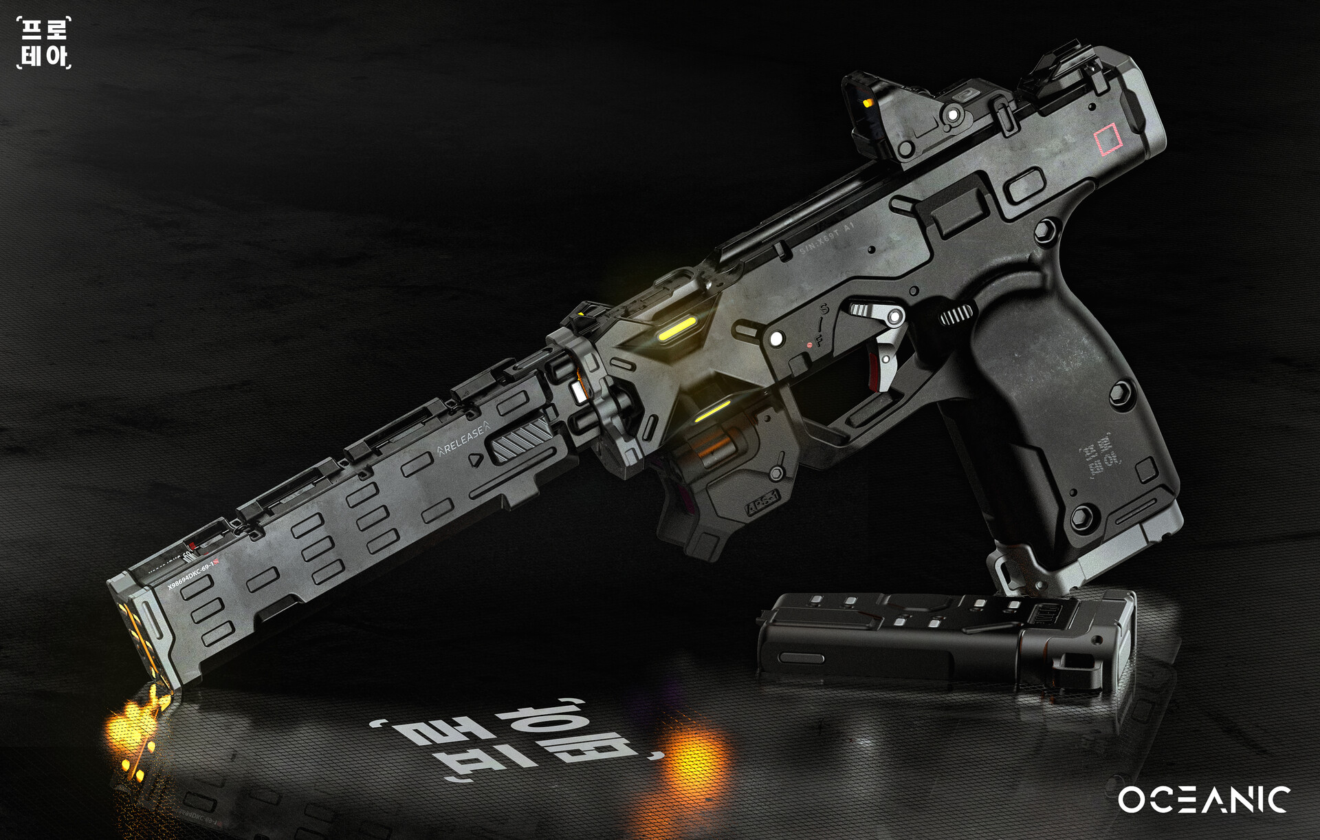 General 1920x1221 weapon futuristic gun black background pistol CGI Alex Senechal