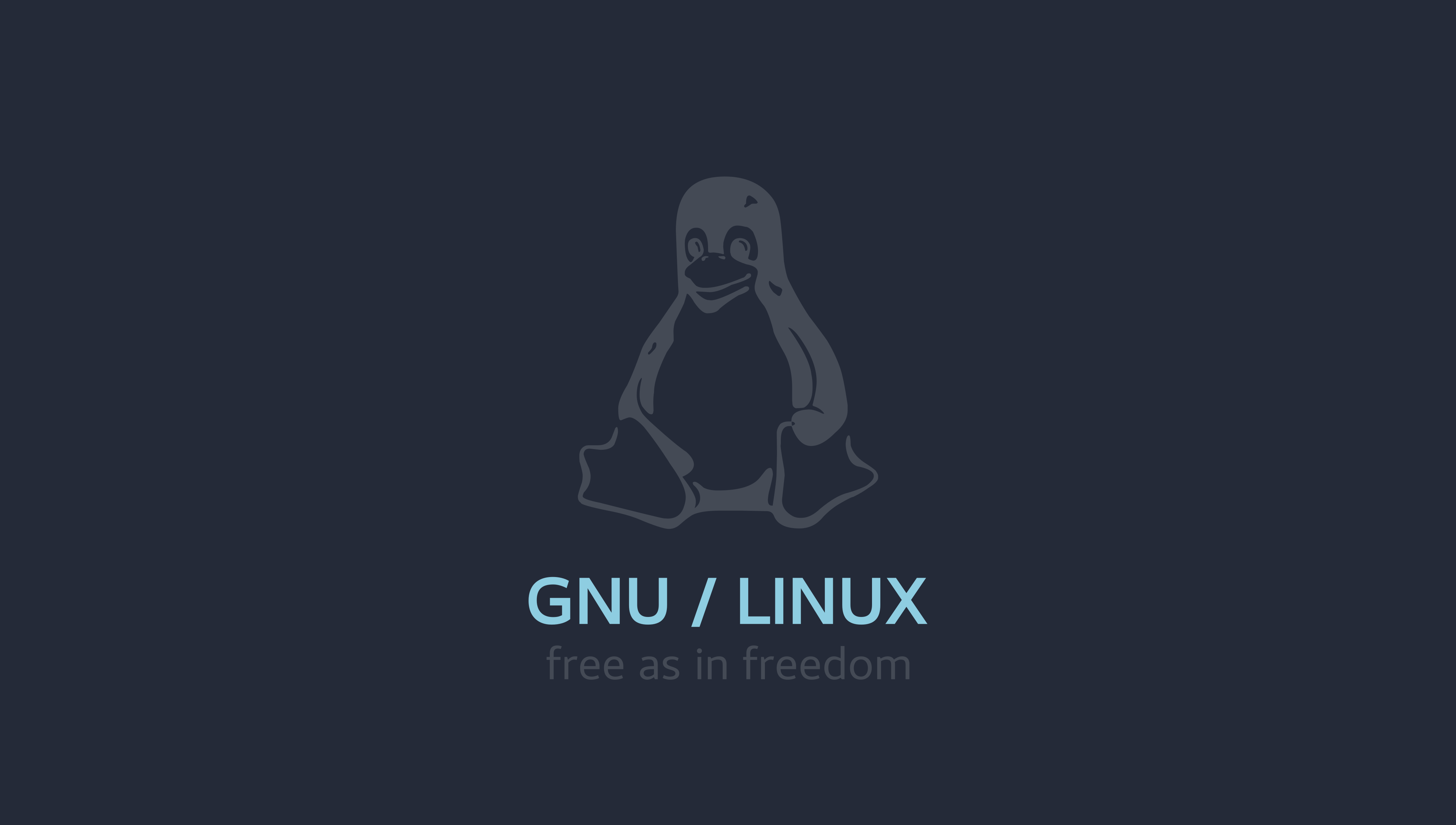 General 4201x2379 Linux freedom GNU operating system cyberpunk technology 4K simple background text Tux digital art