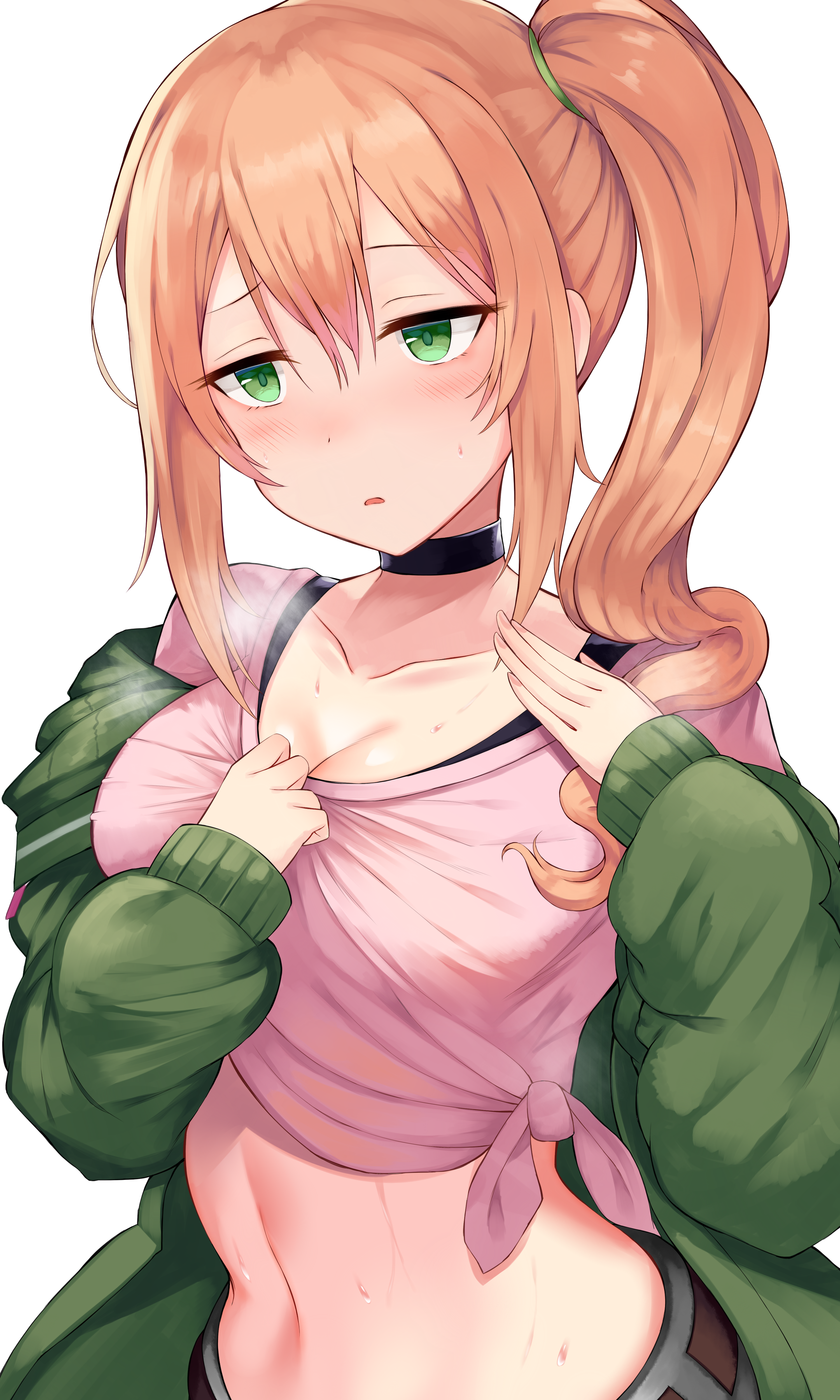 Anime 3000x5000 anime girls Yamato (artist) Princess Connect Re:Dive Chloe (Princess Connect) cleavage green eyes side ponytail blonde anime
