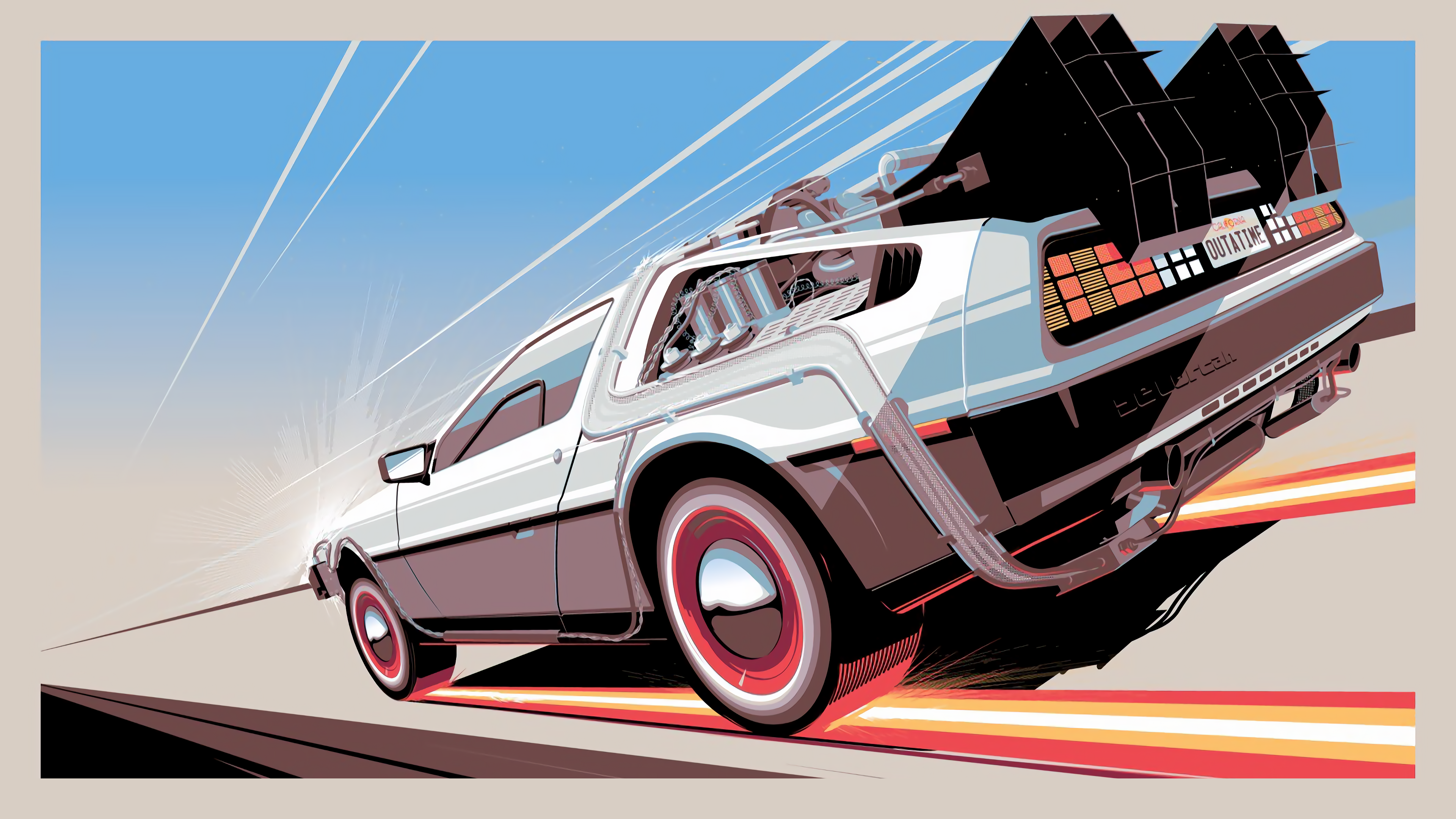 General 3840x2160 DeLorean Back to the Future car time travel American cars