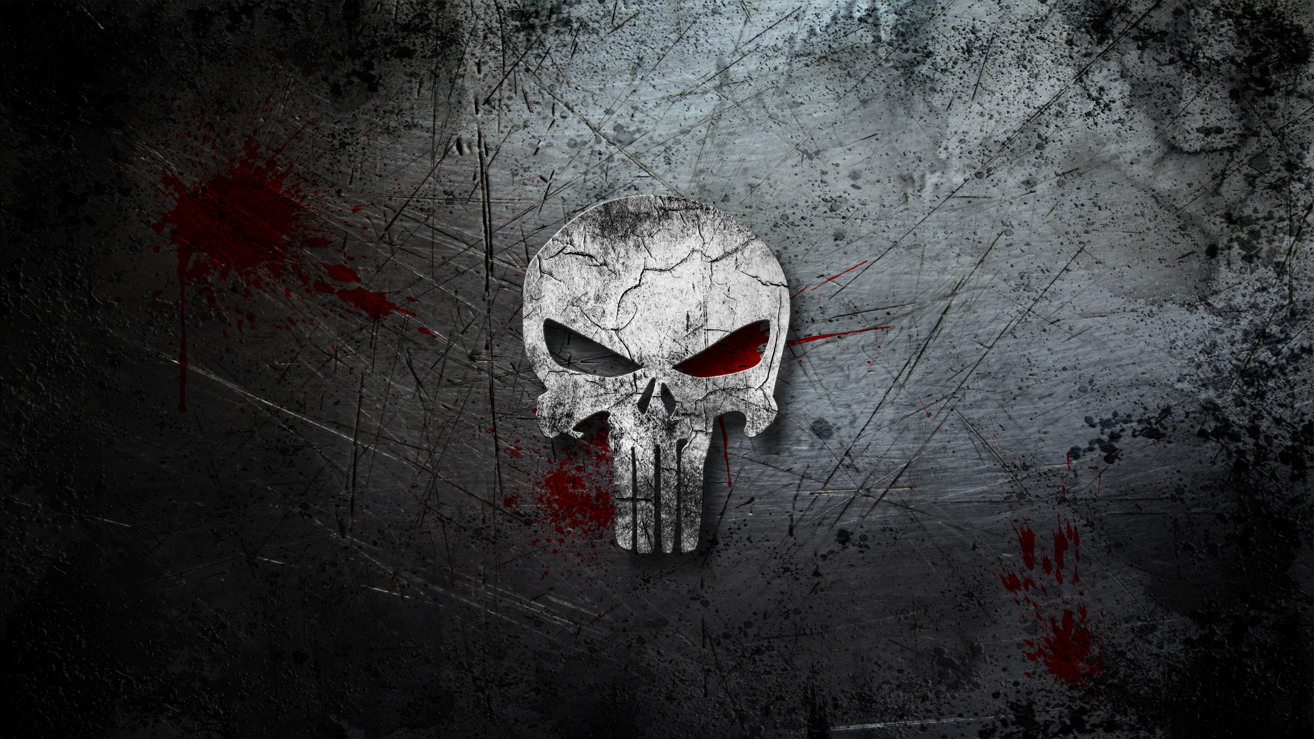 General 2560x1440 blood skull The Punisher logo Marvel Comics