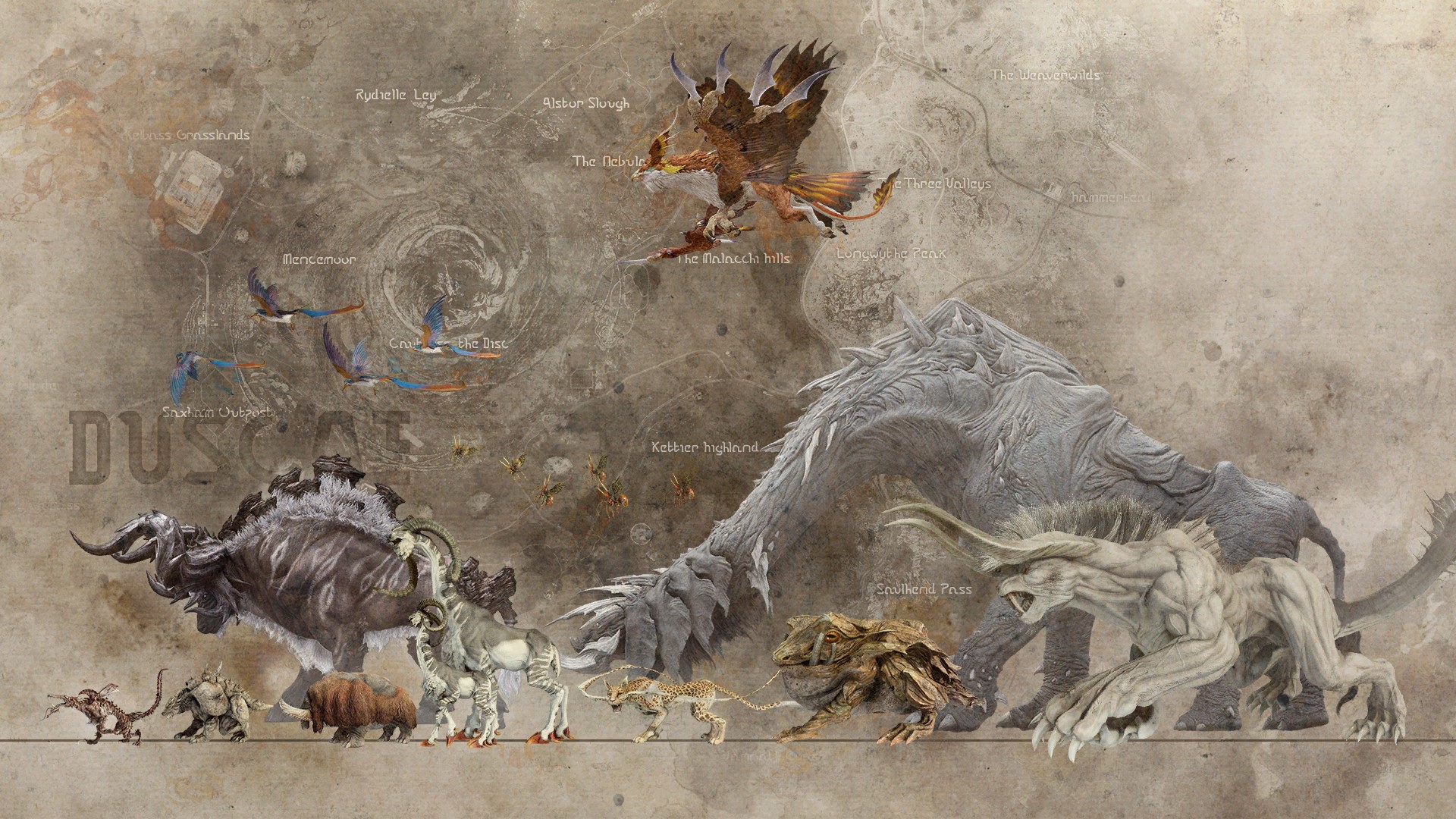 General 1920x1080 Final Fantasy XV creature Square Enix JRPGs magic giant digital art