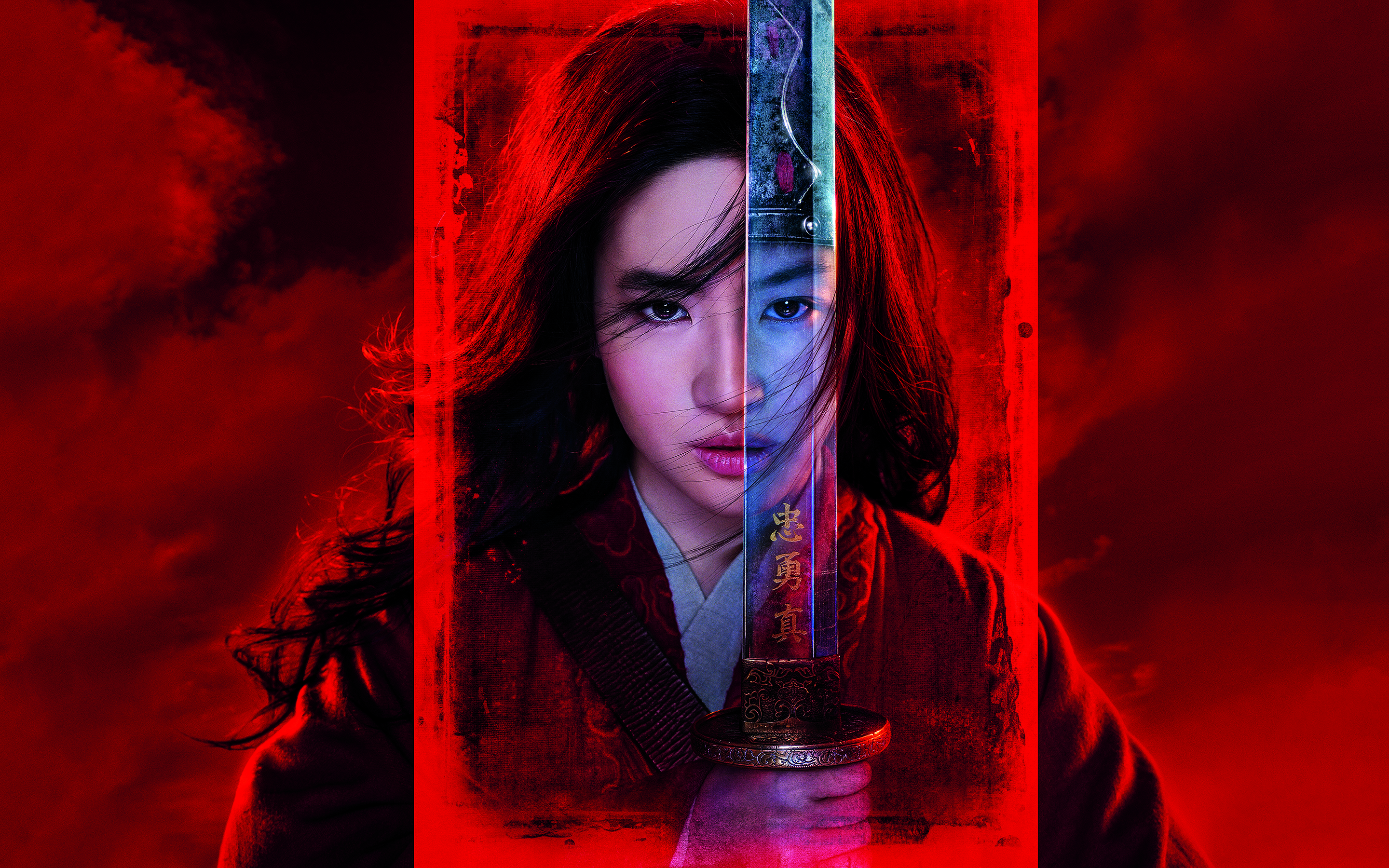 General 2880x1800 Disney Mulan frontal view red movies actress Asian Yifei Liu