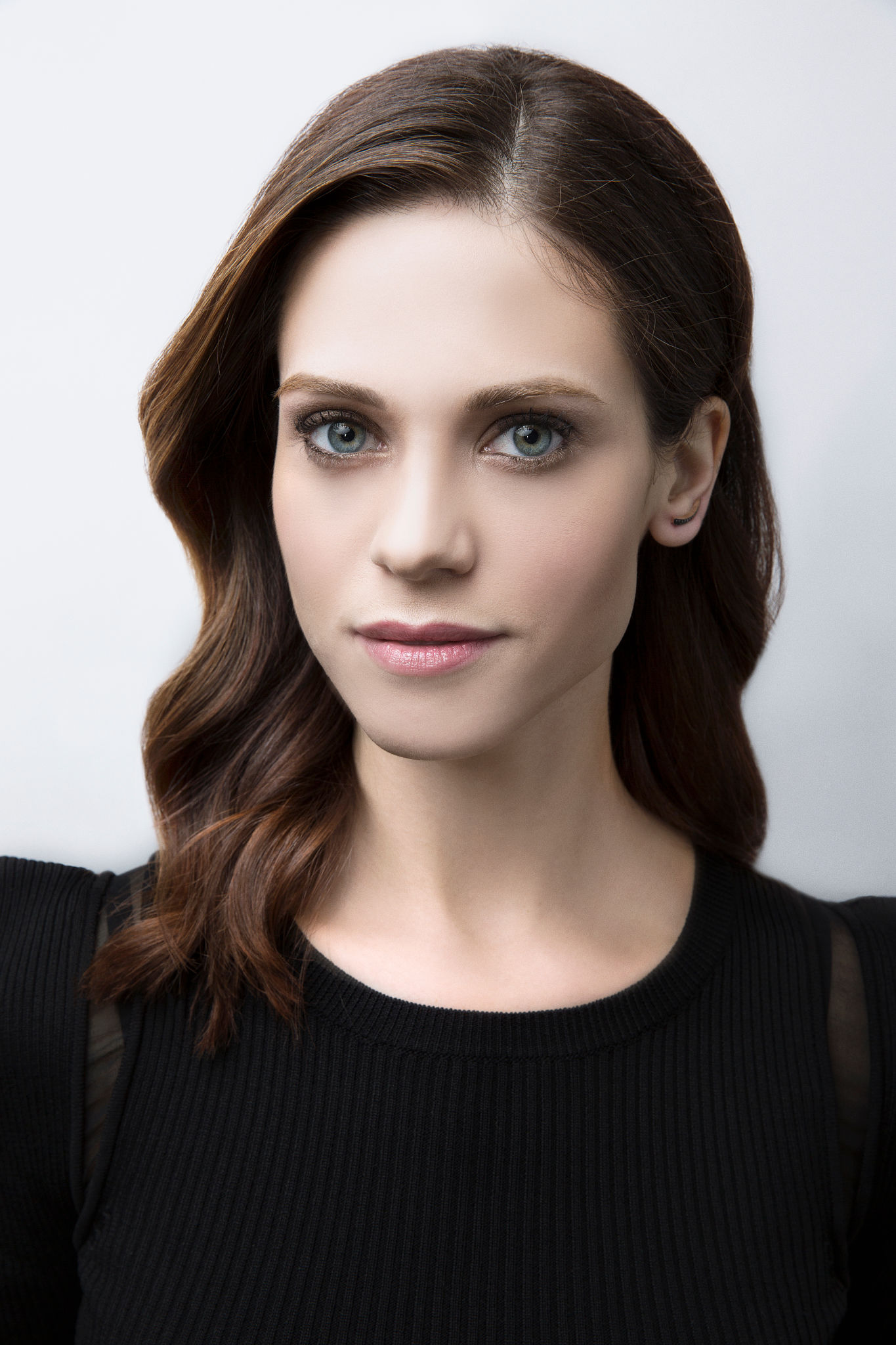People 1365x2048 Lyndsy Fonseca women actress brunette portrait blue eyes white background retouching looking at viewer face studio celebrity simple background women indoors