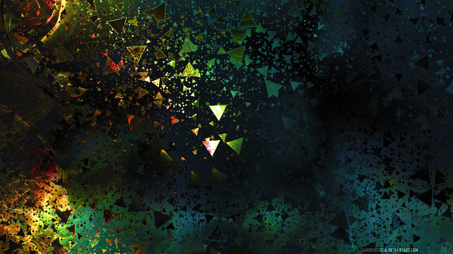 General 1920x1080 abstract RammPatricia digital art triangle shattered