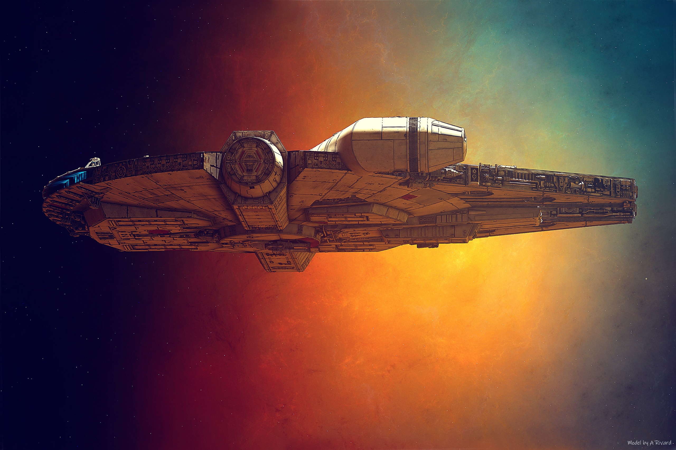 General 2560x1706 Star Wars spaceship artwork science fiction Millennium Falcon Star Wars Ships
