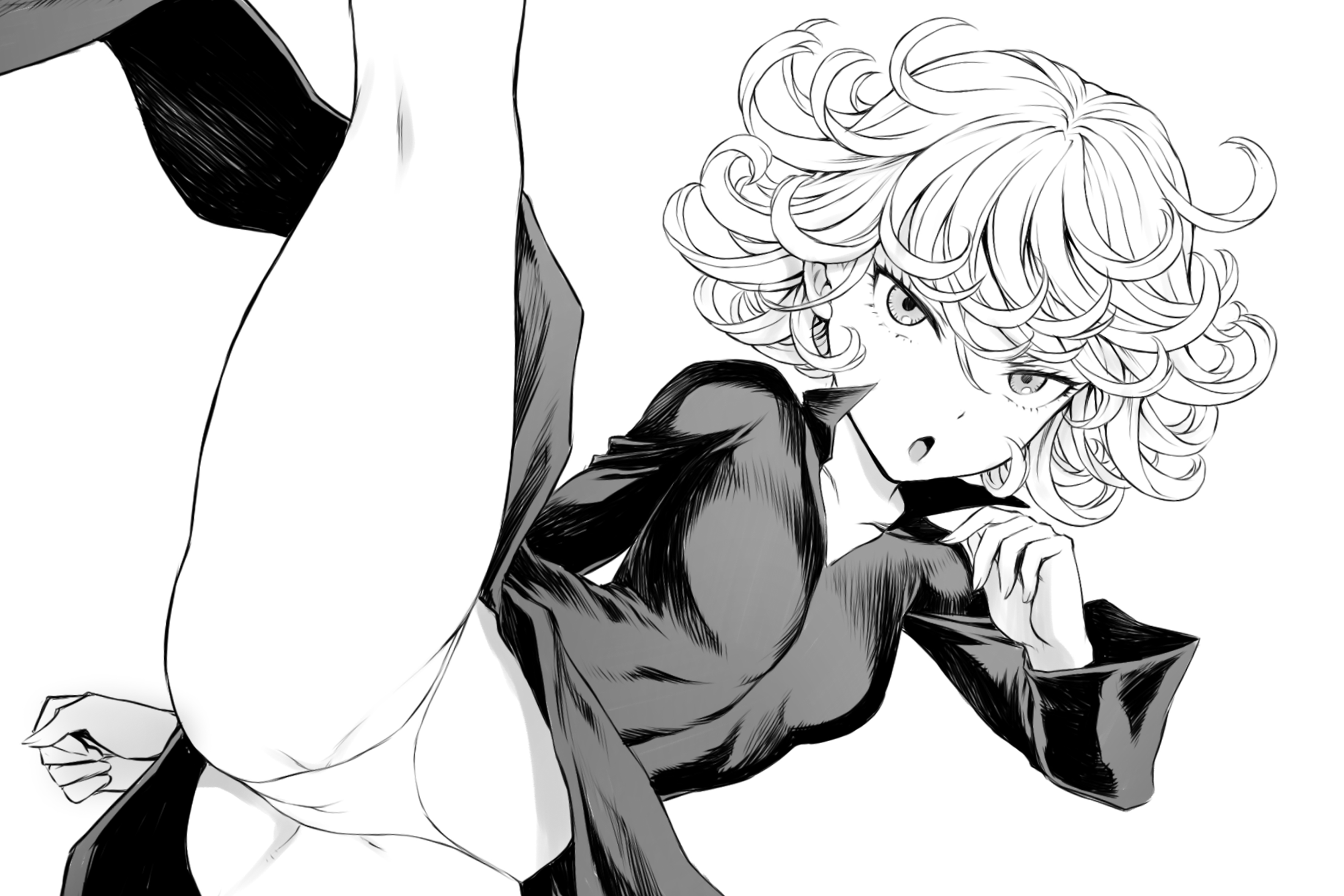 Anime 3543x2362 Tatsumaki One-Punch Man spread legs panties anime girls ani...