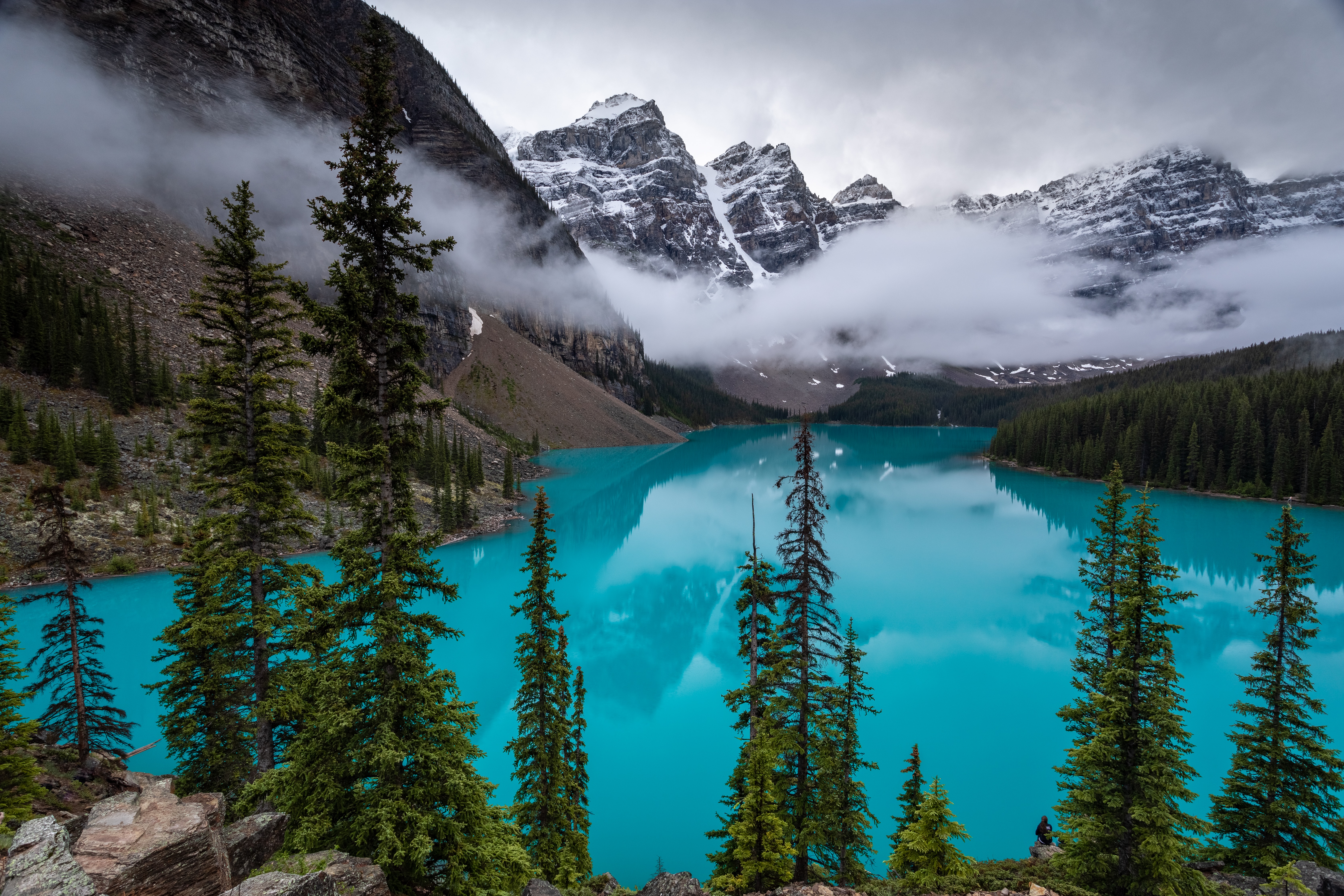 General 6720x4480 landscape lake mountains water forest Moraine Lake Banff National Park Canada