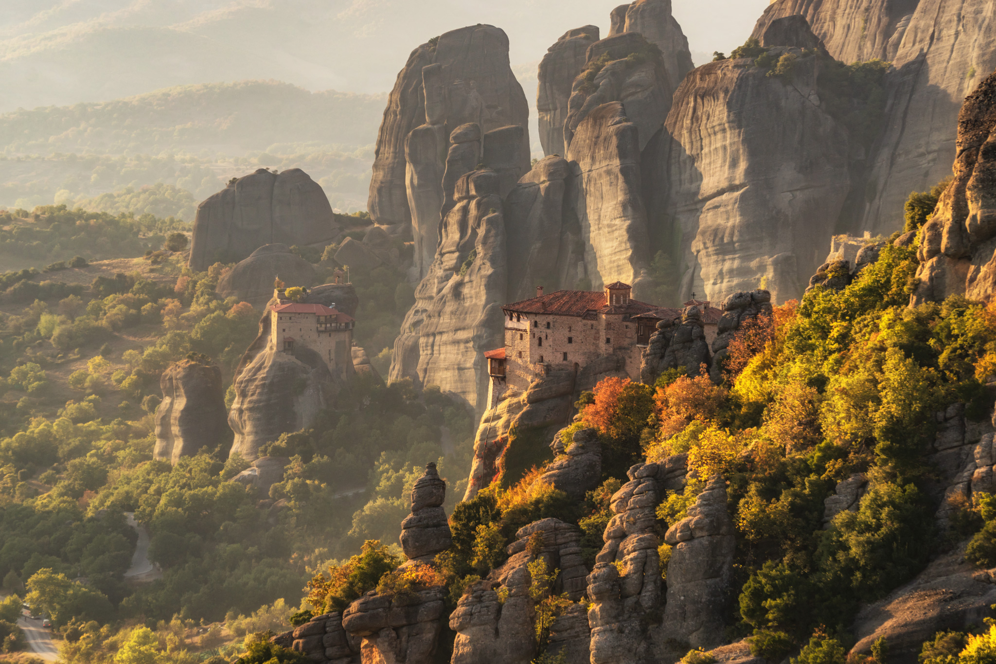 General 2048x1365 architecture forest trees nature mountains Meteora Greece