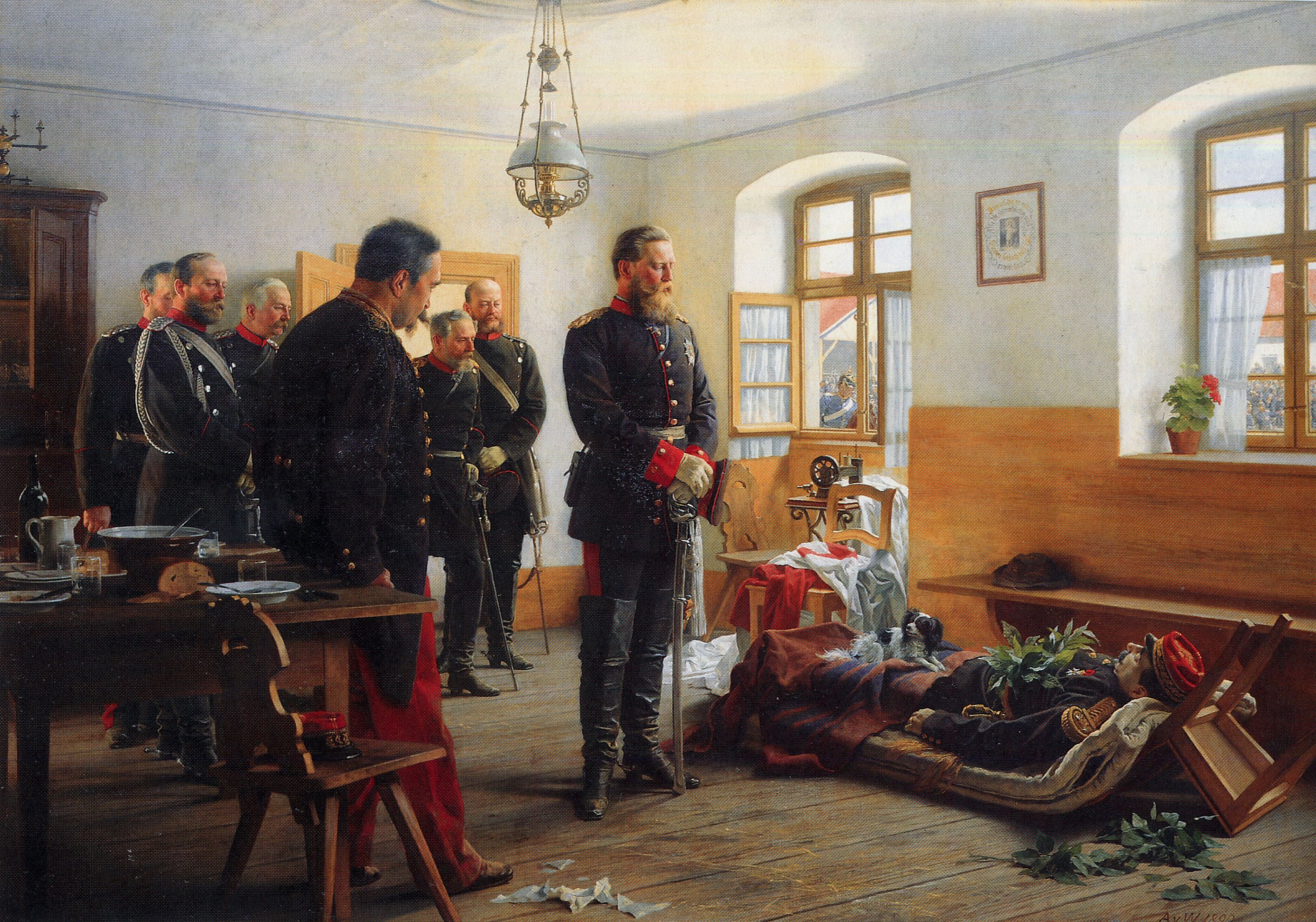 General 3000x2102 classic art Europe Anton von Werner 1888 German crown Prince Friedrich Wilhelm contemplating the corpse of French general Abel Douay, Franco-Prussian War, 1870  1888 (Year) painting death Franco-Prussian War French Army Prussia