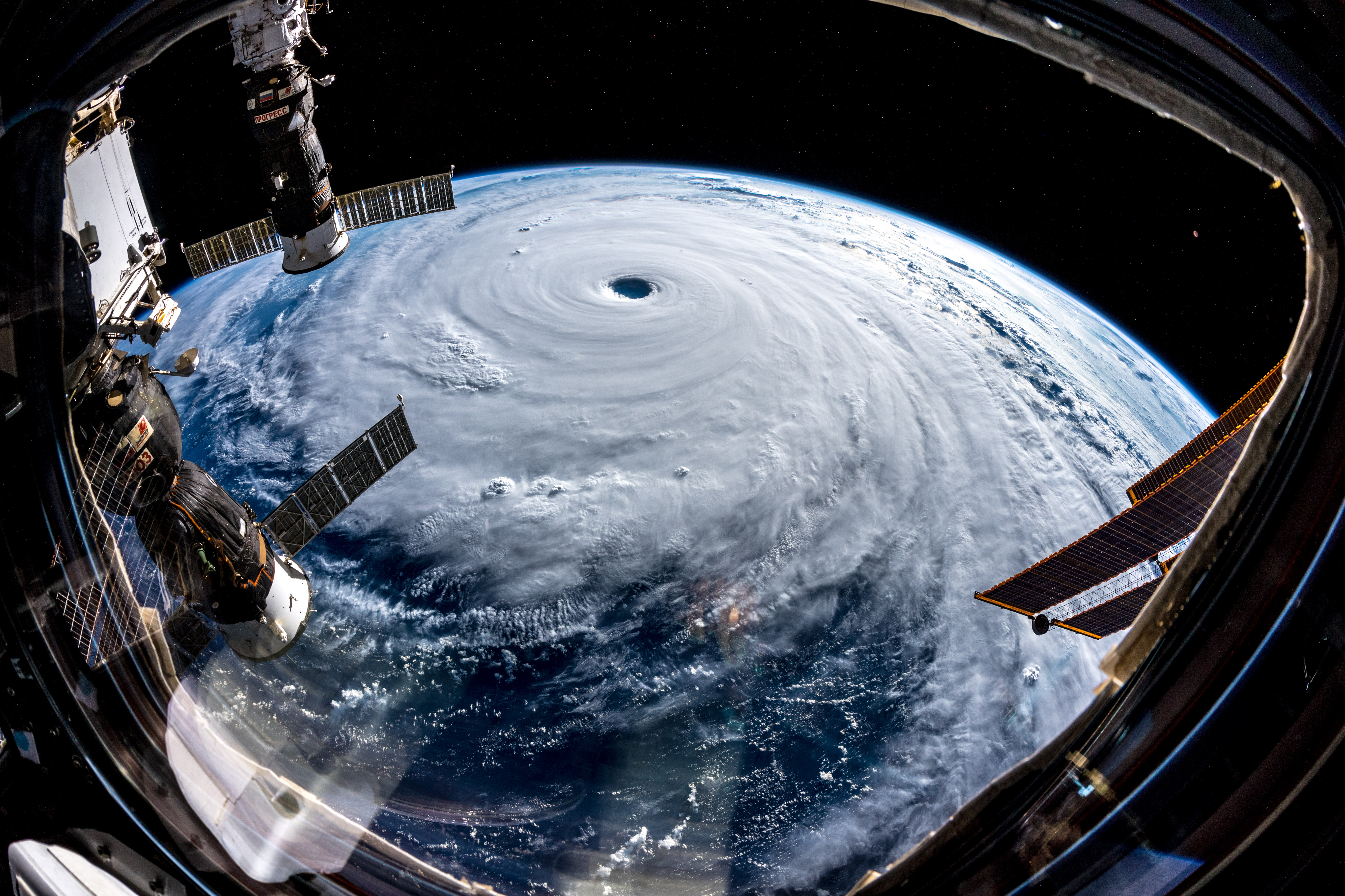 General 5568x3712 Alexander Gerst hurricane Typhoon cyclone spiral NASA International Space Station Earth space nature science space station clouds planet satellite sunlight atmosphere photography storm landscape
