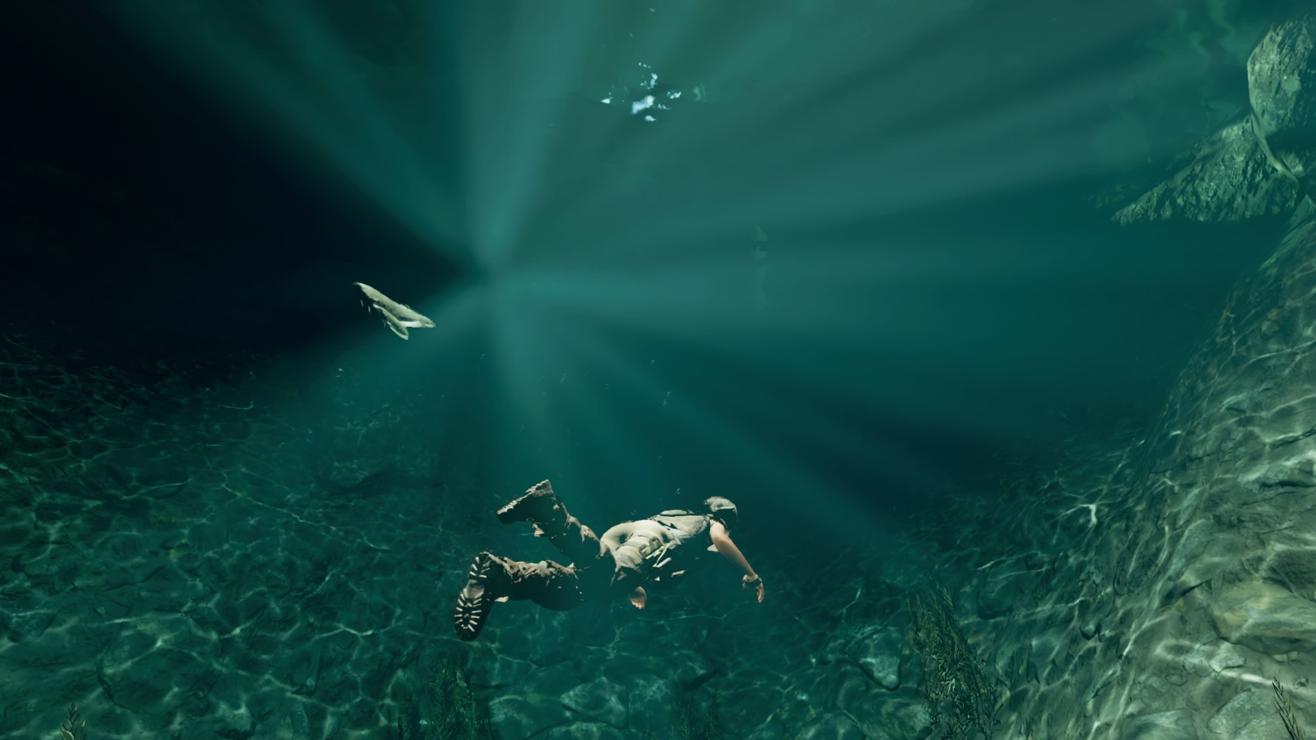 General 1920x1080 Shadow of the Tomb Raider PlayStation 4 video games screen shot underwater Lara Croft (Tomb Raider)