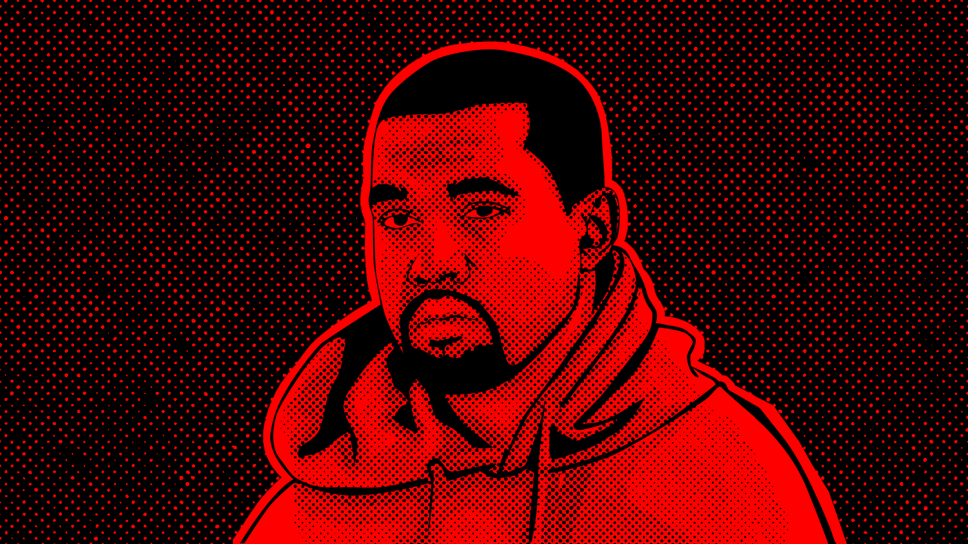 General 1920x1080 Kanye West graphic design cartoon red