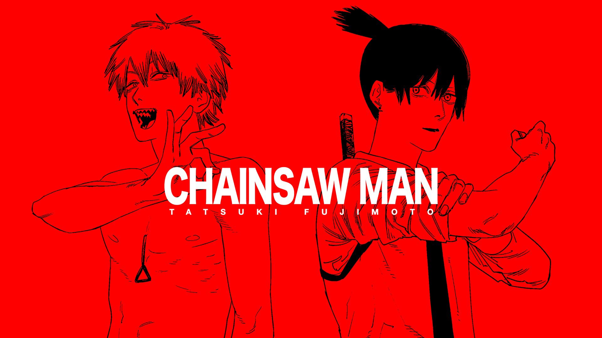 Anime 1920x1080 Chainsaw Man Denji (Chainsaw Man) Aki (Chainsaw Man) red anime anime boys shirtless