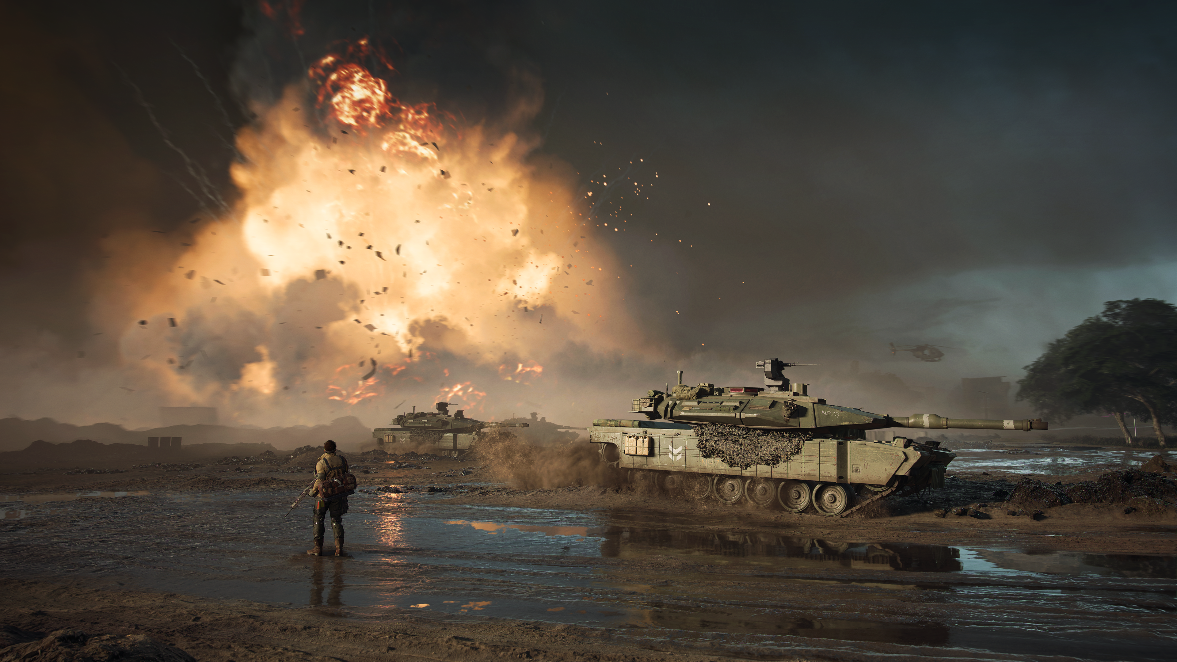 General 3840x2160 Battlefield 2042 Battlefield video games tank explosion Merkava