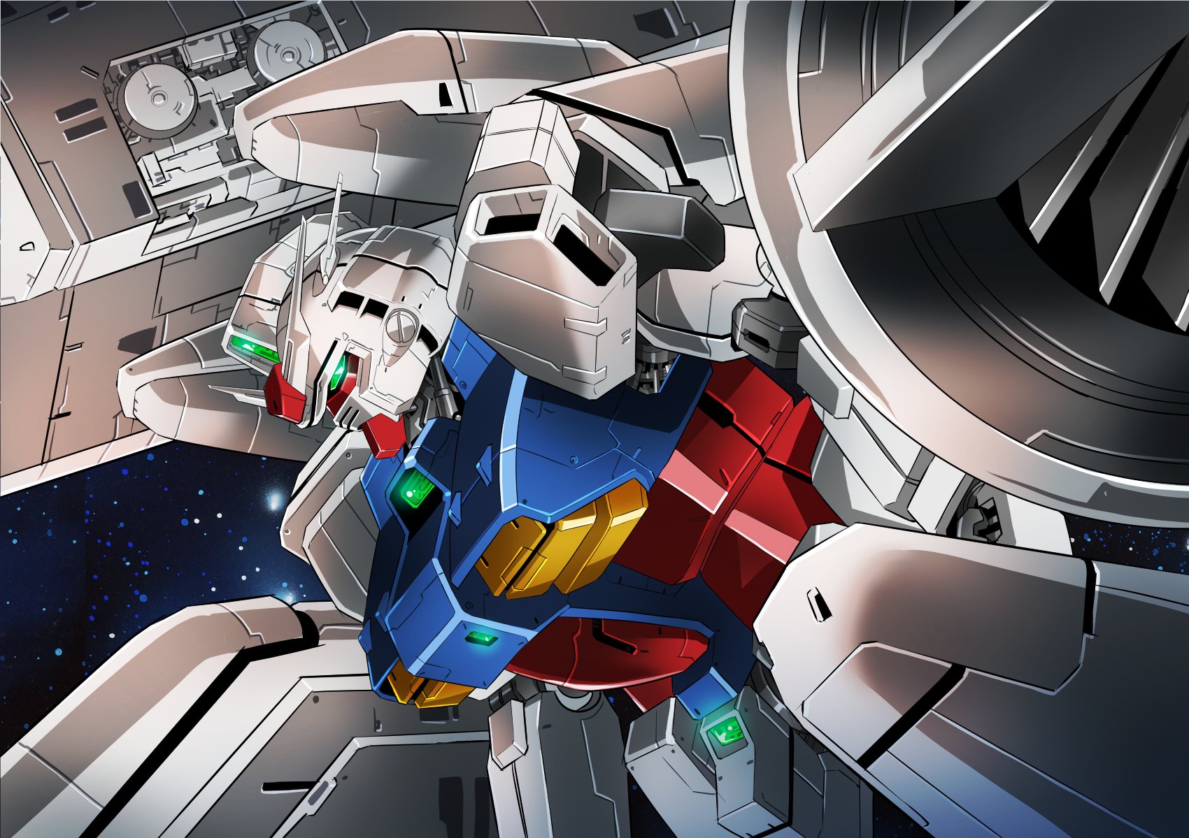 Anime 1700x1199 GP03 Gundam "Dendrobium" Mobile Suit Gundam 0083: Stardust Memory Gundam anime mechs Super Robot Taisen artwork digital art fan art