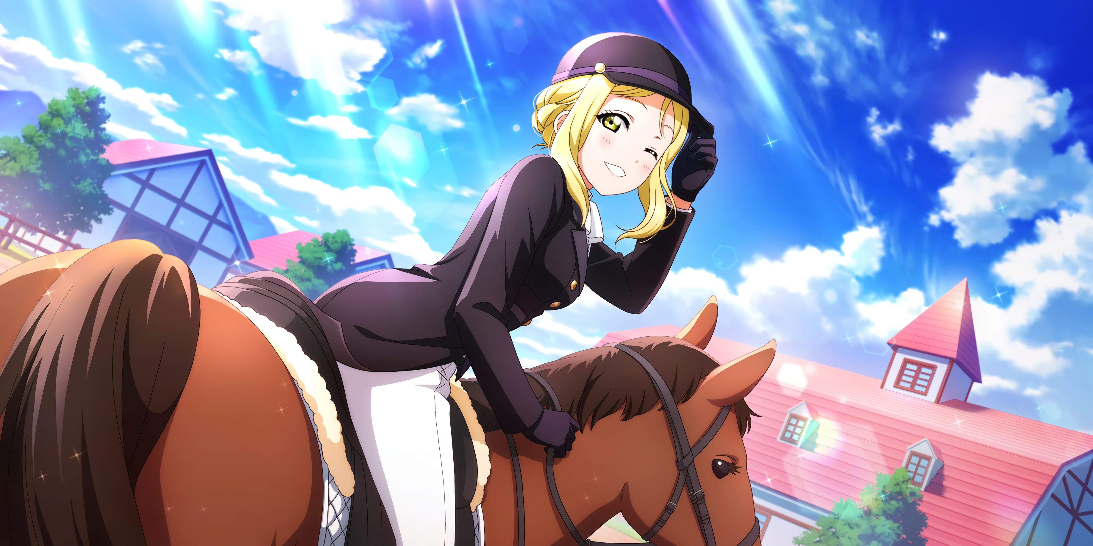 Anime 3672x1836 Ohara Mari Love Live! Sunshine anime anime girls horse
