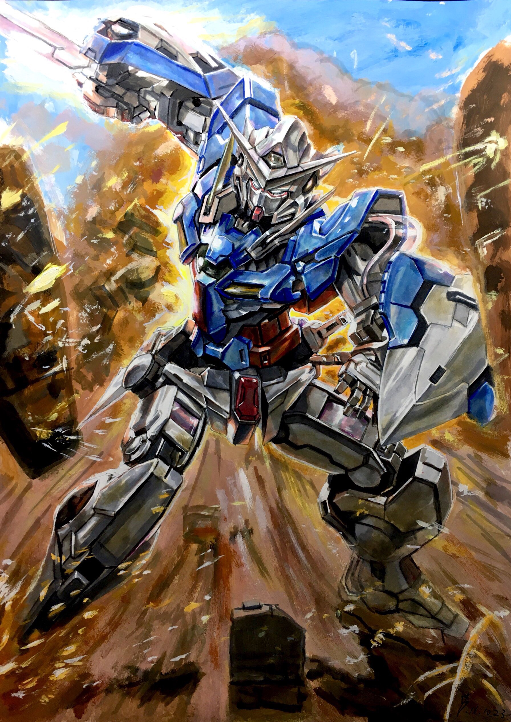 Anime 1792x2528 anime mechs Gundam Super Robot Taisen Mobile Suit Gundam 00 Gundam Exia artwork digital art fan art