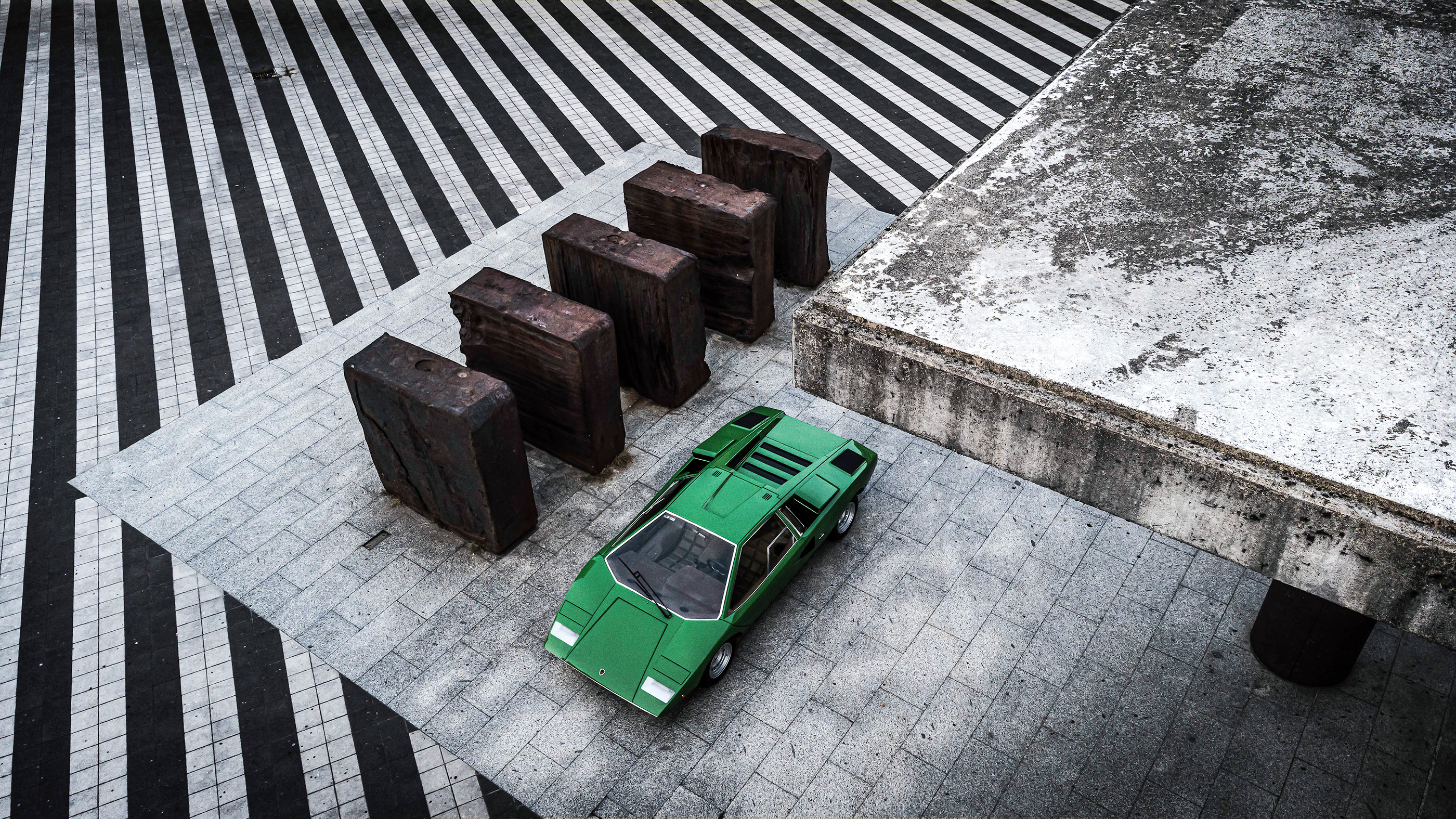 General 2800x1575 Lamborghini Countach green cars car vehicle Lamborghini italian cars Volkswagen Group